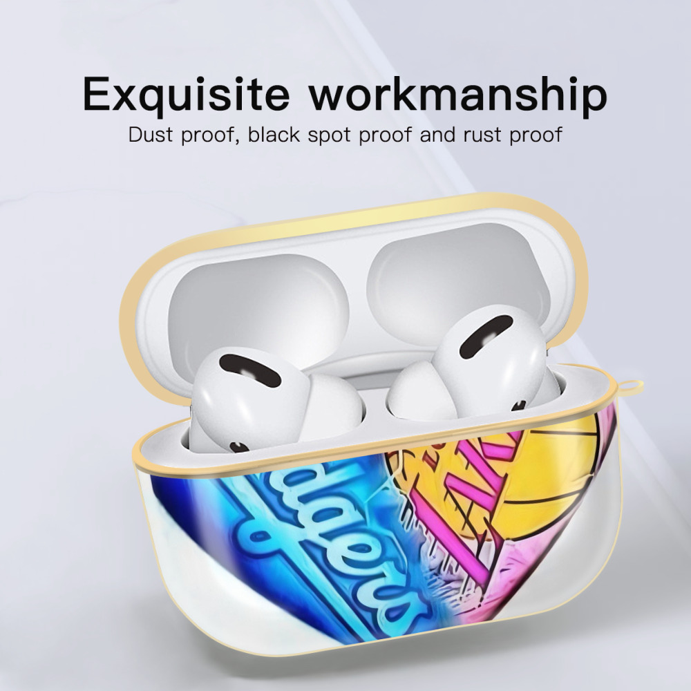  Luxury Gold AirPods Pro Case With Keychain, Flexible PC Material, Full Protection, Precise Cutouts, Anti-Fingerprint, Washable, Durable Design