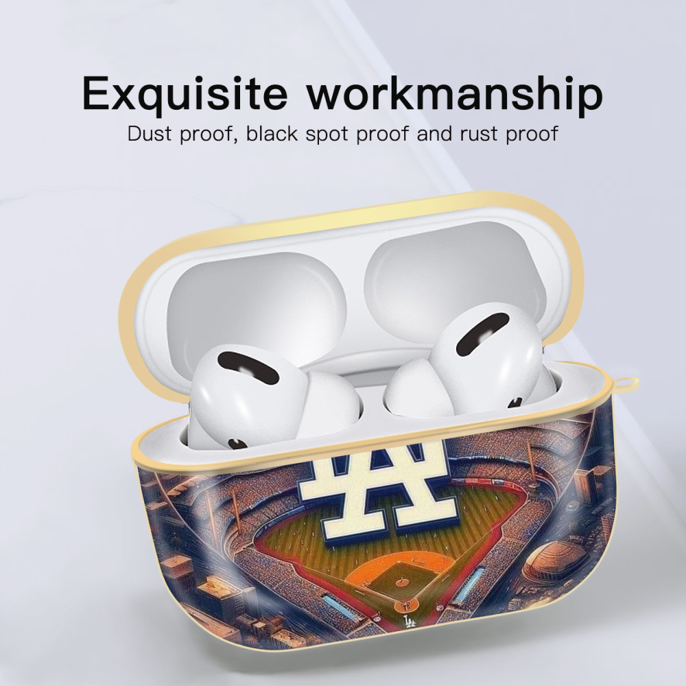  Luxury Gold AirPods Pro Case With Keychain, Flexible PC Material, Full Protection, Precise Cutouts, Anti-Fingerprint, Washable, Durable Design