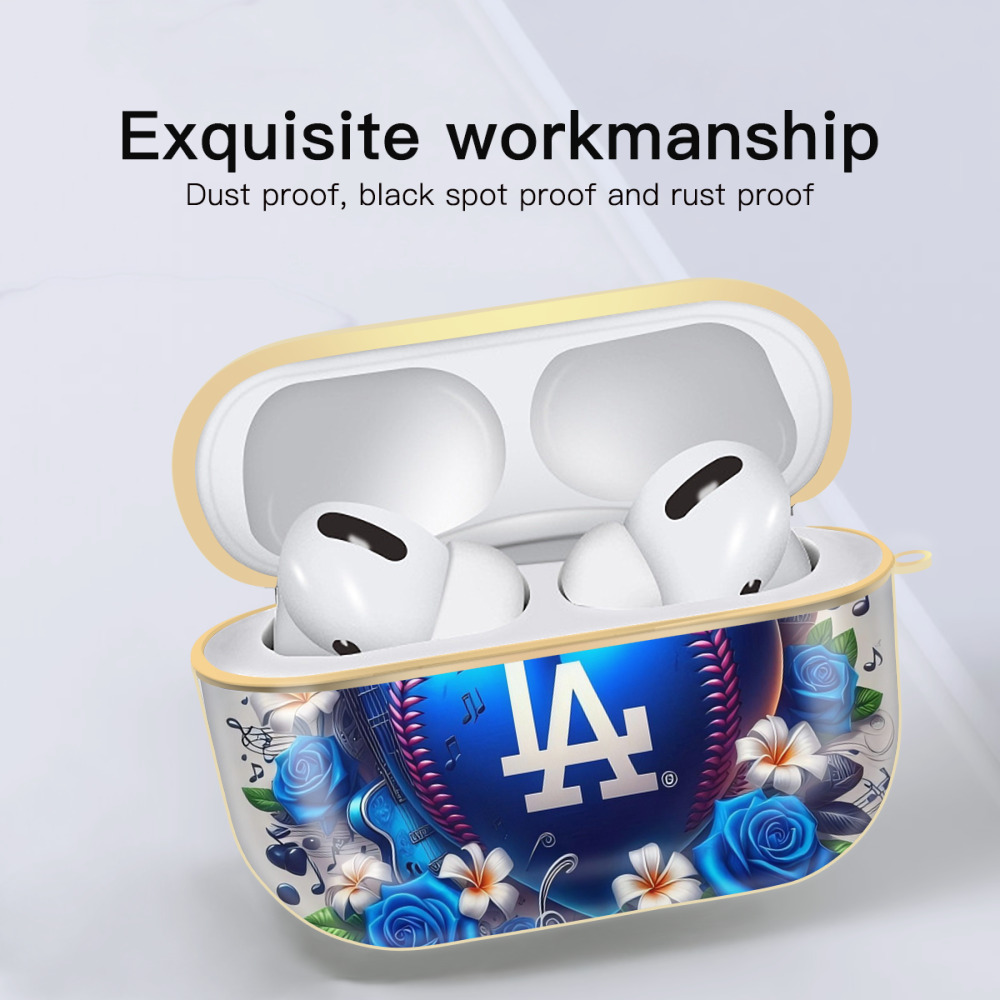  Luxury Gold AirPods Pro Case With Keychain, Flexible PC Material, Full Protection, Precise Cutouts, Anti-Fingerprint, Washable, Durable Design