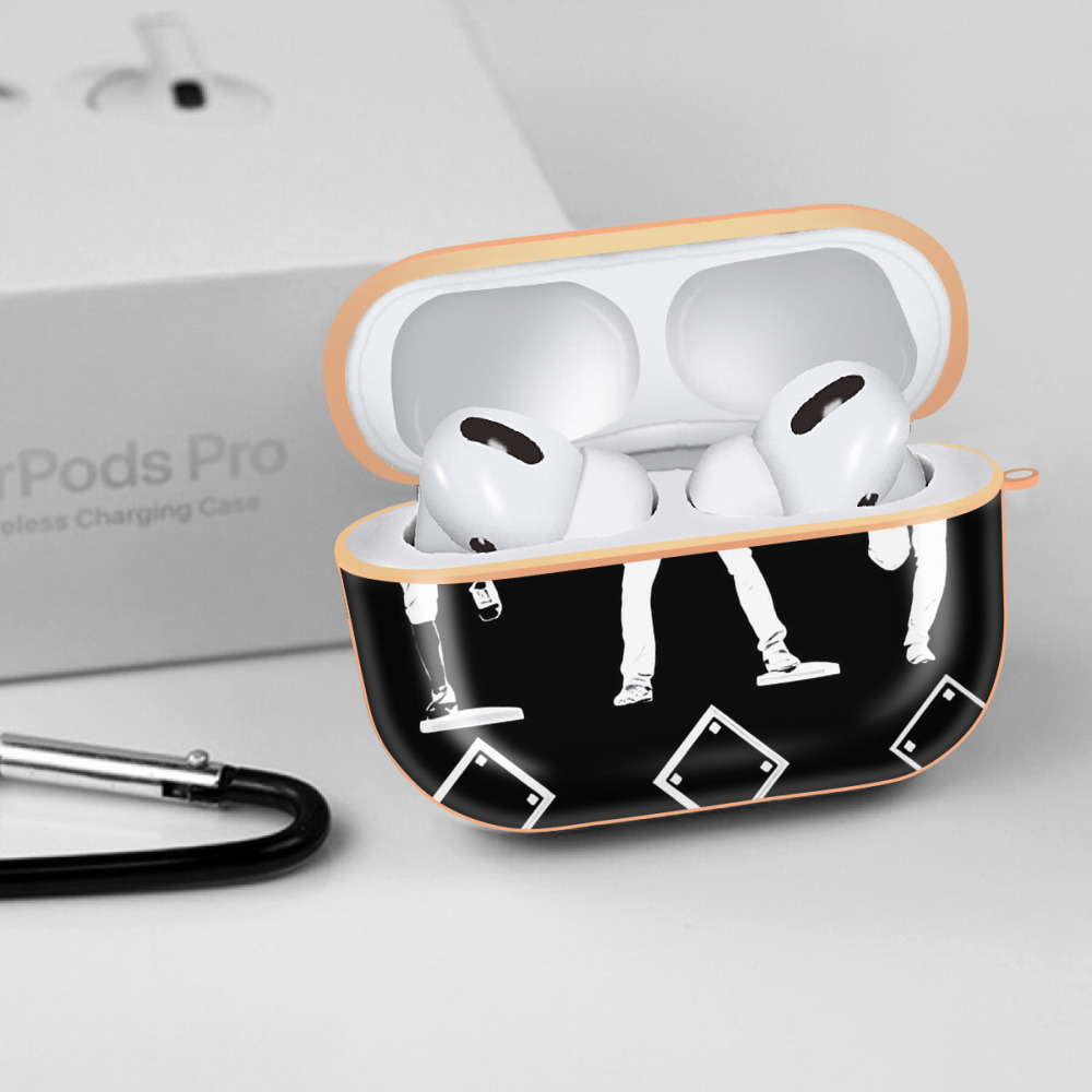  AirPods Pro Protective Case Rose Gold, Flexible PC Material, Precise Fit, Anti-Slip Cover, Full Protection, Fingerprint Resistant, Washable With Keychain