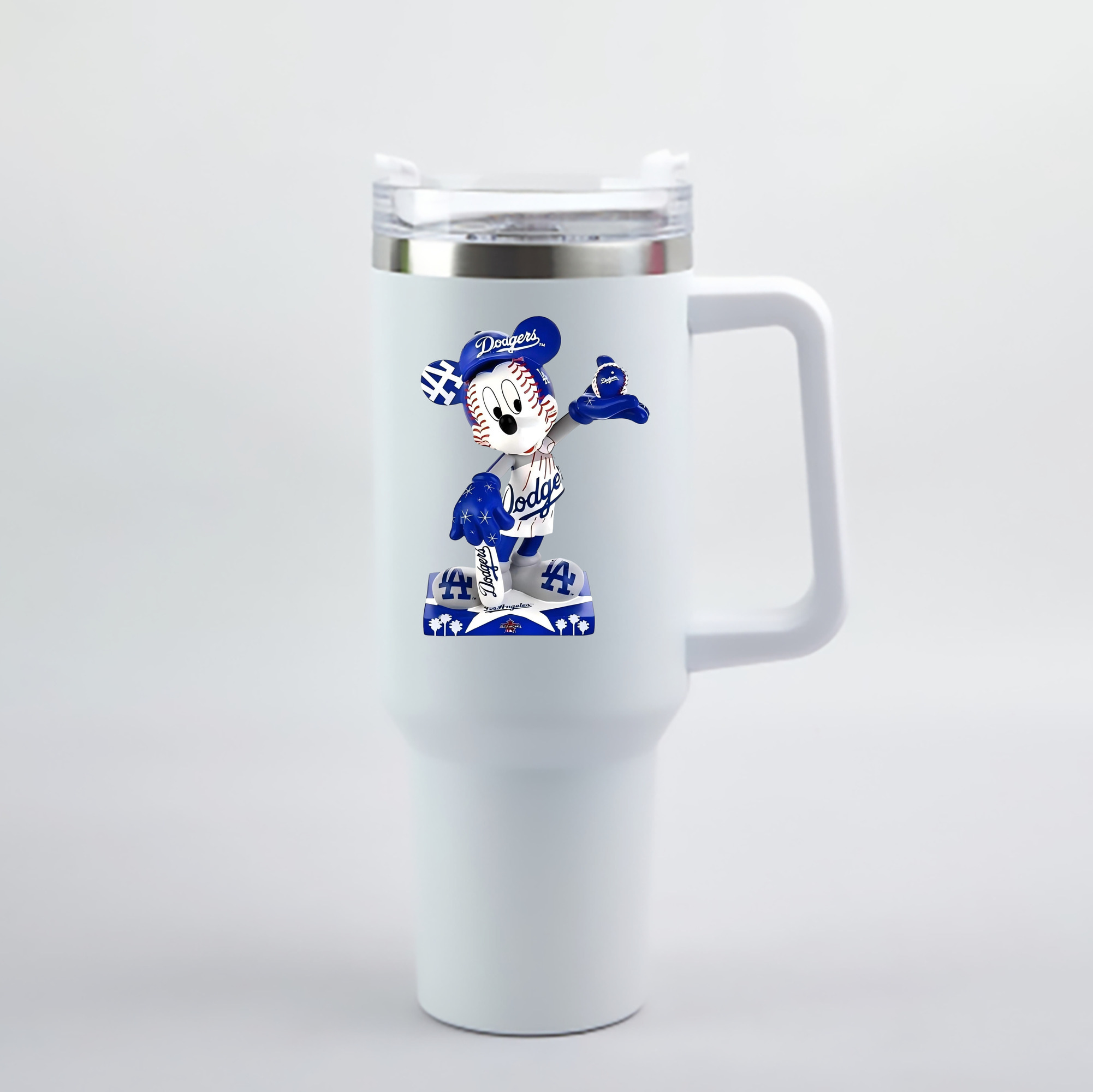  40oz Handle Car Cup With Crystal Sticker Design – Durable Stainless Steel Travel Mug With Reusable Straw – Double Wall Insulated