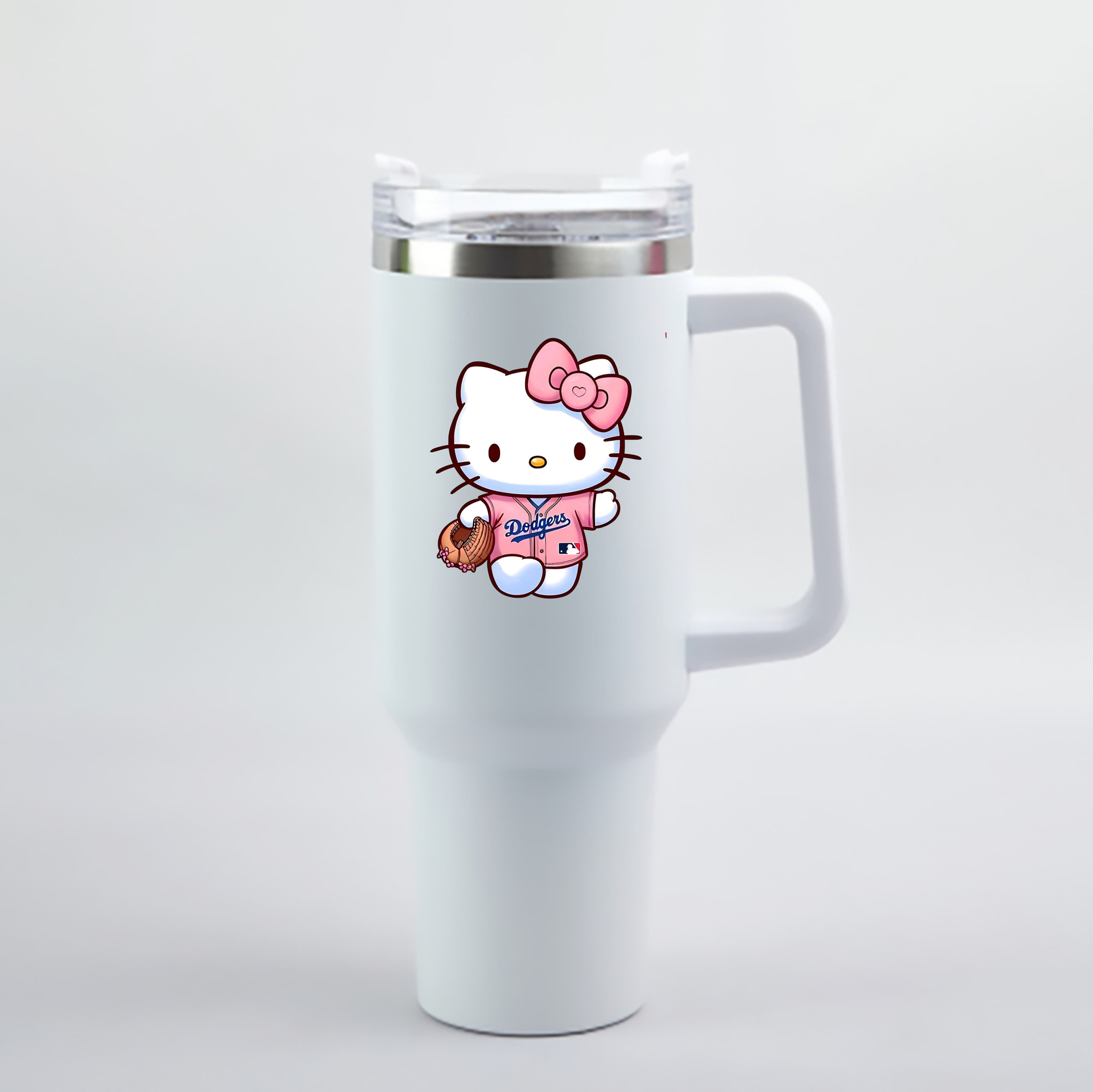  40oz Handle Car Cup With Crystal Sticker Design – Durable Stainless Steel Travel Mug With Reusable Straw – Double Wall Insulated