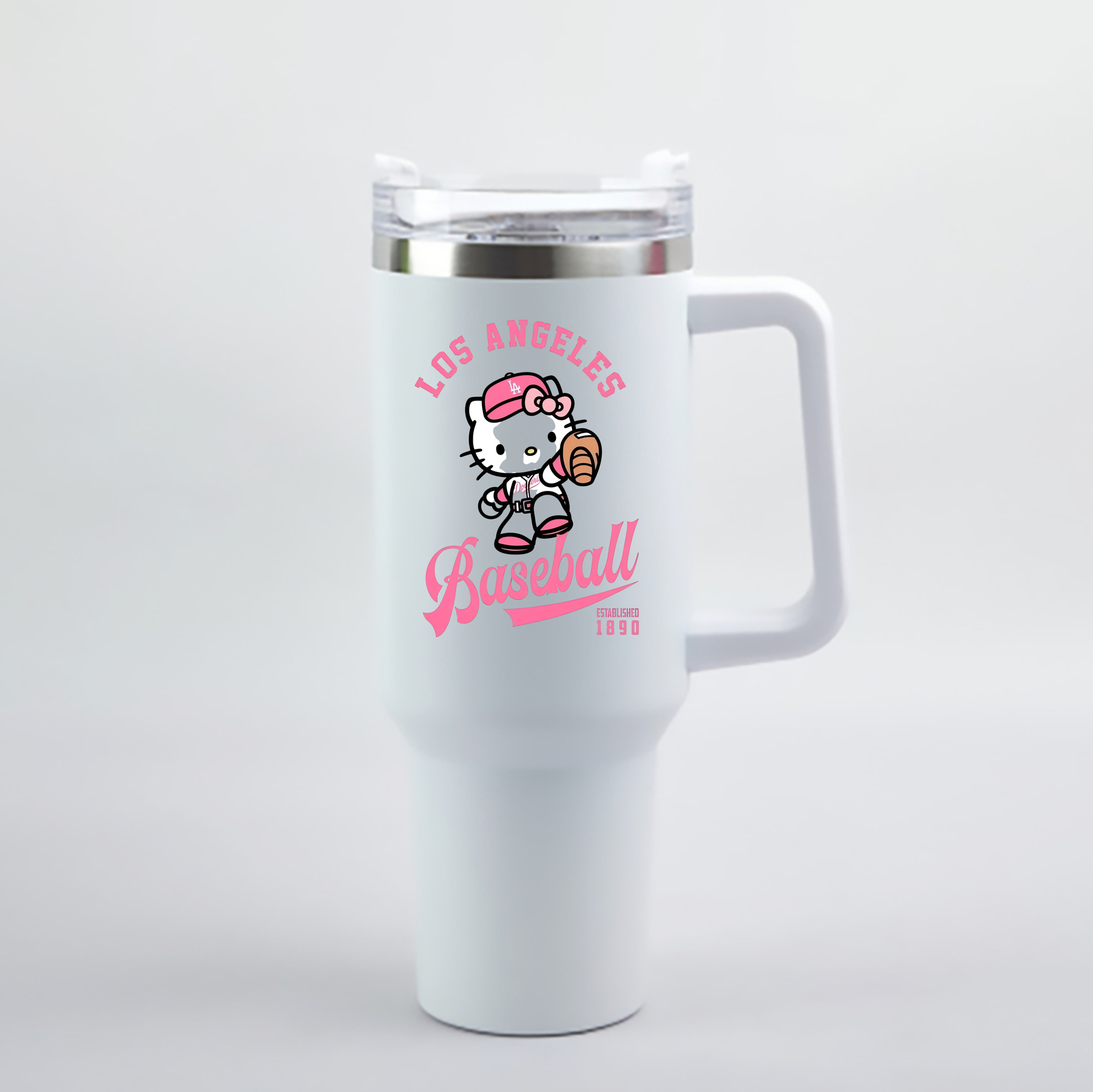  40oz Handle Car Cup With Crystal Sticker Design – Durable Stainless Steel Travel Mug With Reusable Straw – Double Wall Insulated