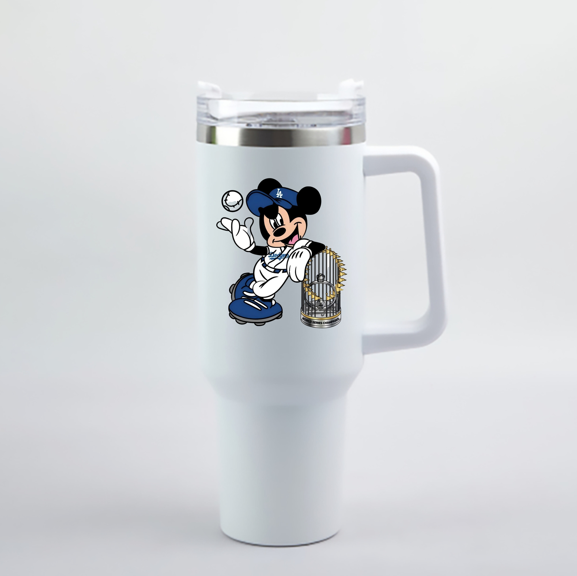  40oz Handle Car Cup With Crystal Sticker Design – Durable Stainless Steel Travel Mug With Reusable Straw – Double Wall Insulated