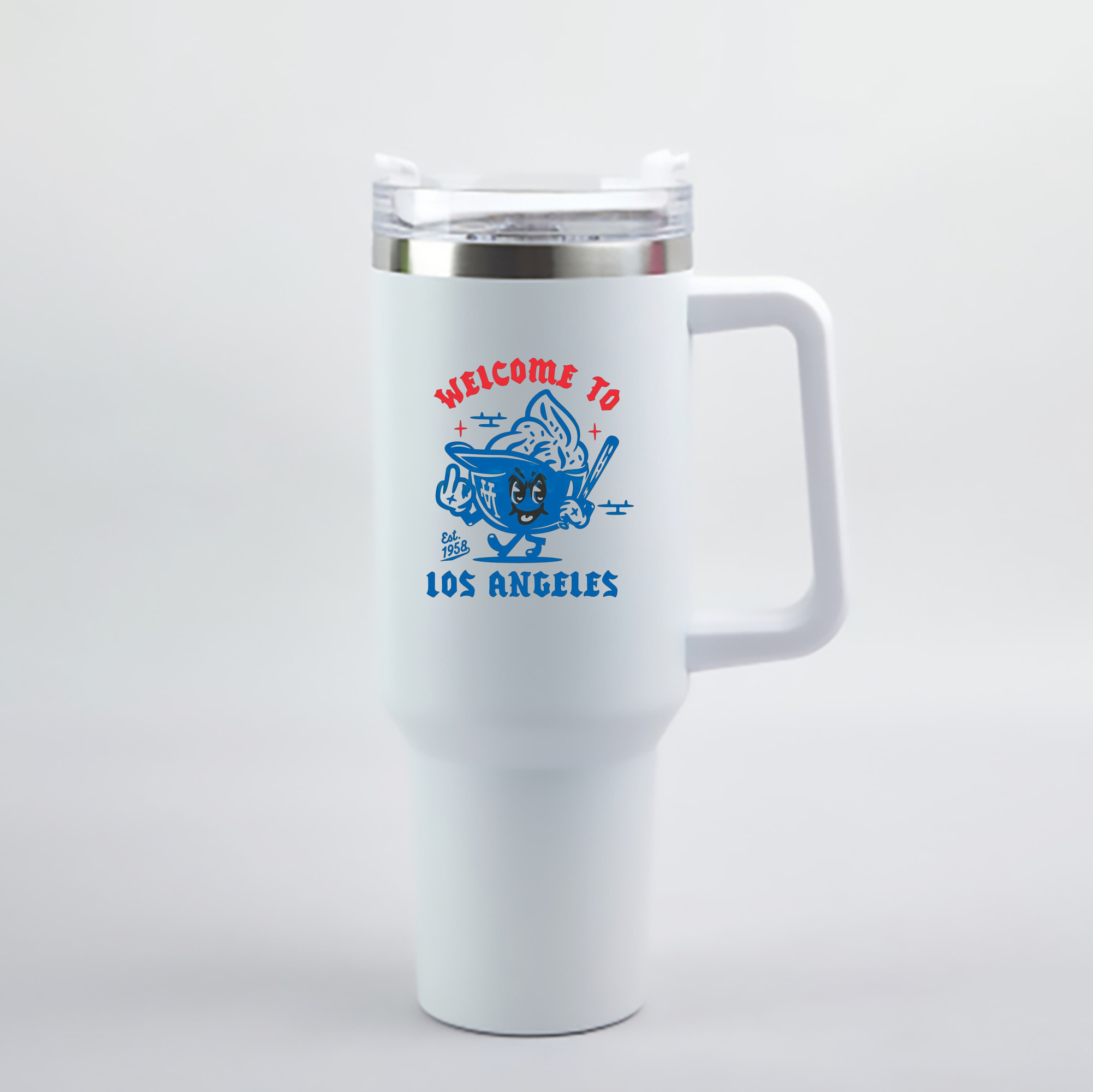  40oz Handle Car Cup With Crystal Sticker Design – Durable Stainless Steel Travel Mug With Reusable Straw – Double Wall Insulated