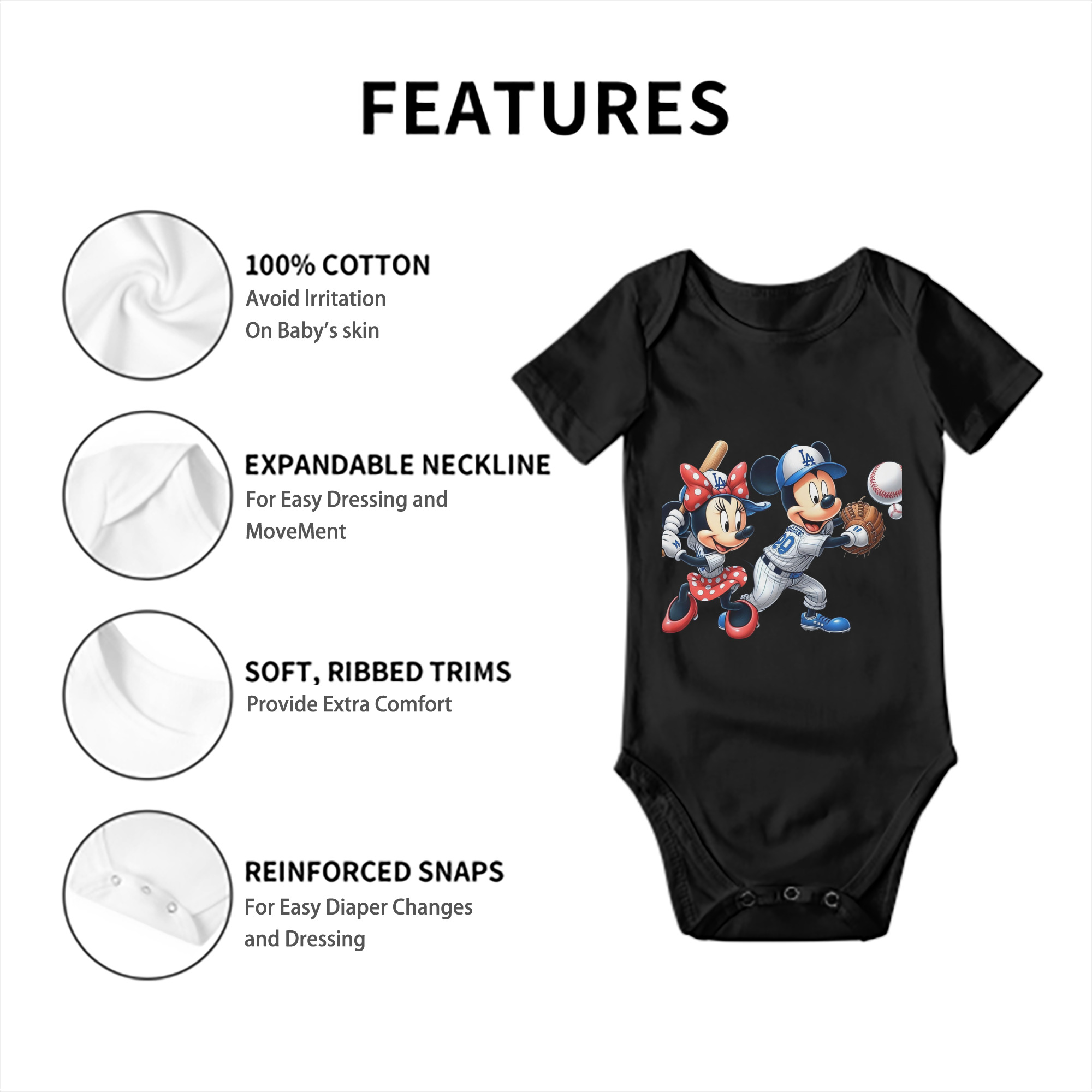  Baby Short Sleeve Romper – 100% Cotton Soft & Breathable Digital Print Onesie With Easy Snap Closure And Envelope Shoulder – Comfortable For Daily Wear & Travel