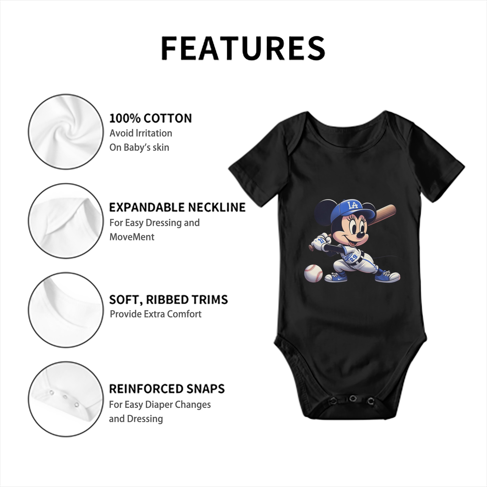  Baby Short Sleeve Romper – 100% Cotton Soft & Breathable Digital Print Onesie With Easy Snap Closure And Envelope Shoulder – Comfortable For Daily Wear & Travel