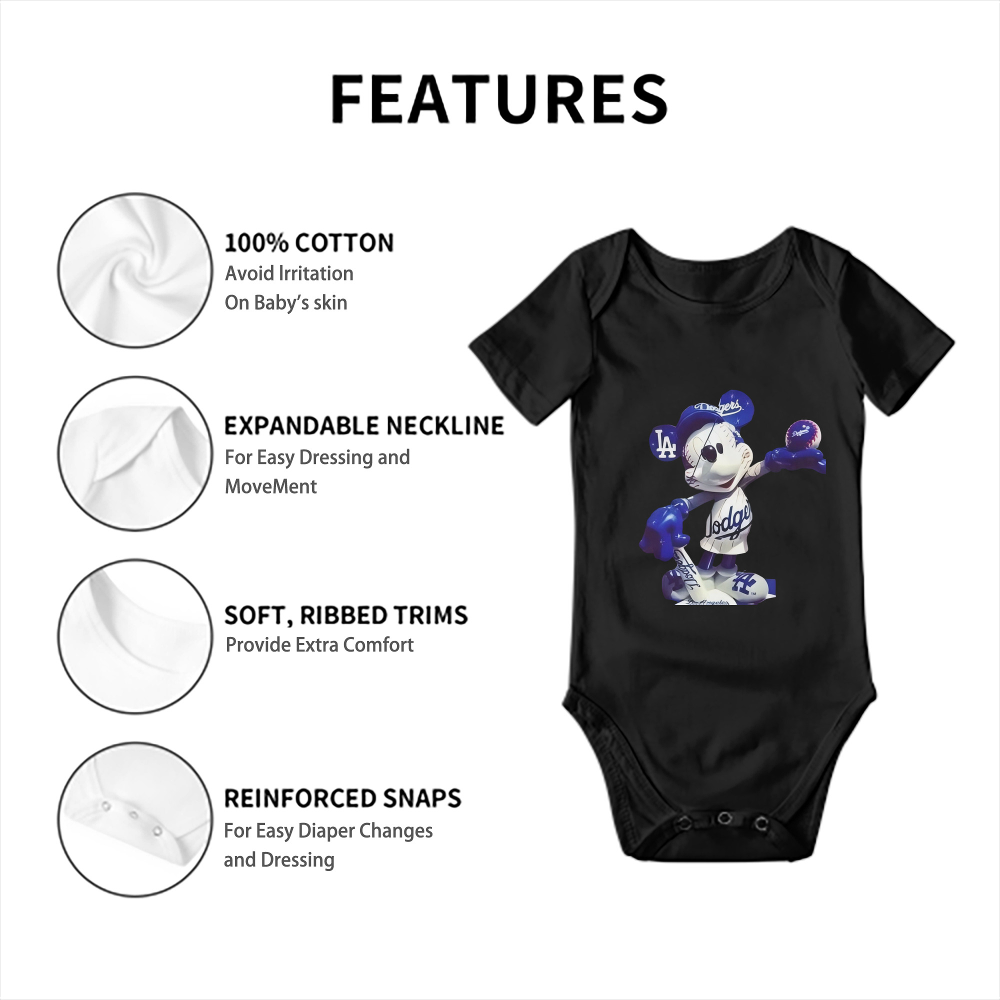  Baby Short Sleeve Romper – 100% Cotton Soft & Breathable Digital Print Onesie With Easy Snap Closure And Envelope Shoulder – Comfortable For Daily Wear & Travel
