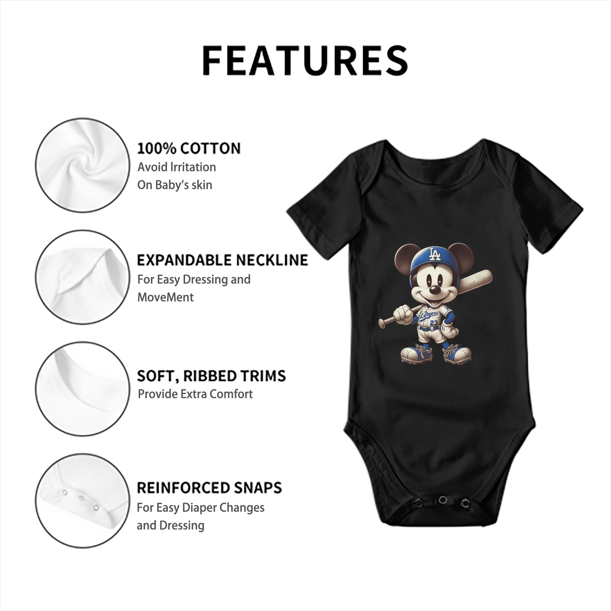  Baby Short Sleeve Romper – 100% Cotton Soft & Breathable Digital Print Onesie With Easy Snap Closure And Envelope Shoulder – Comfortable For Daily Wear & Travel