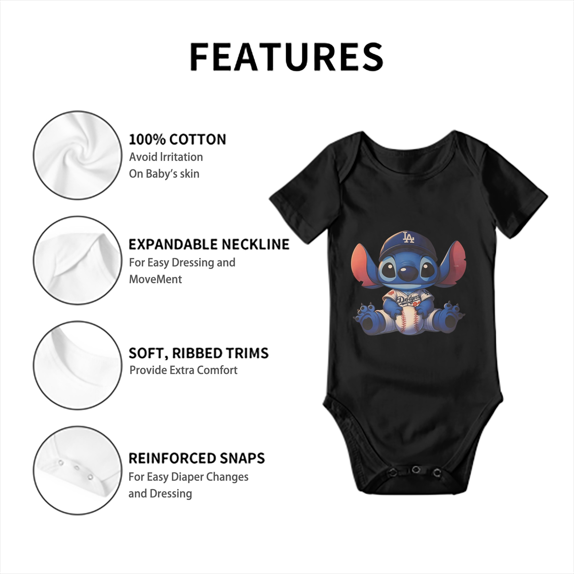  Baby Short Sleeve Romper – 100% Cotton Soft & Breathable Digital Print Onesie With Easy Snap Closure And Envelope Shoulder – Comfortable For Daily Wear & Travel