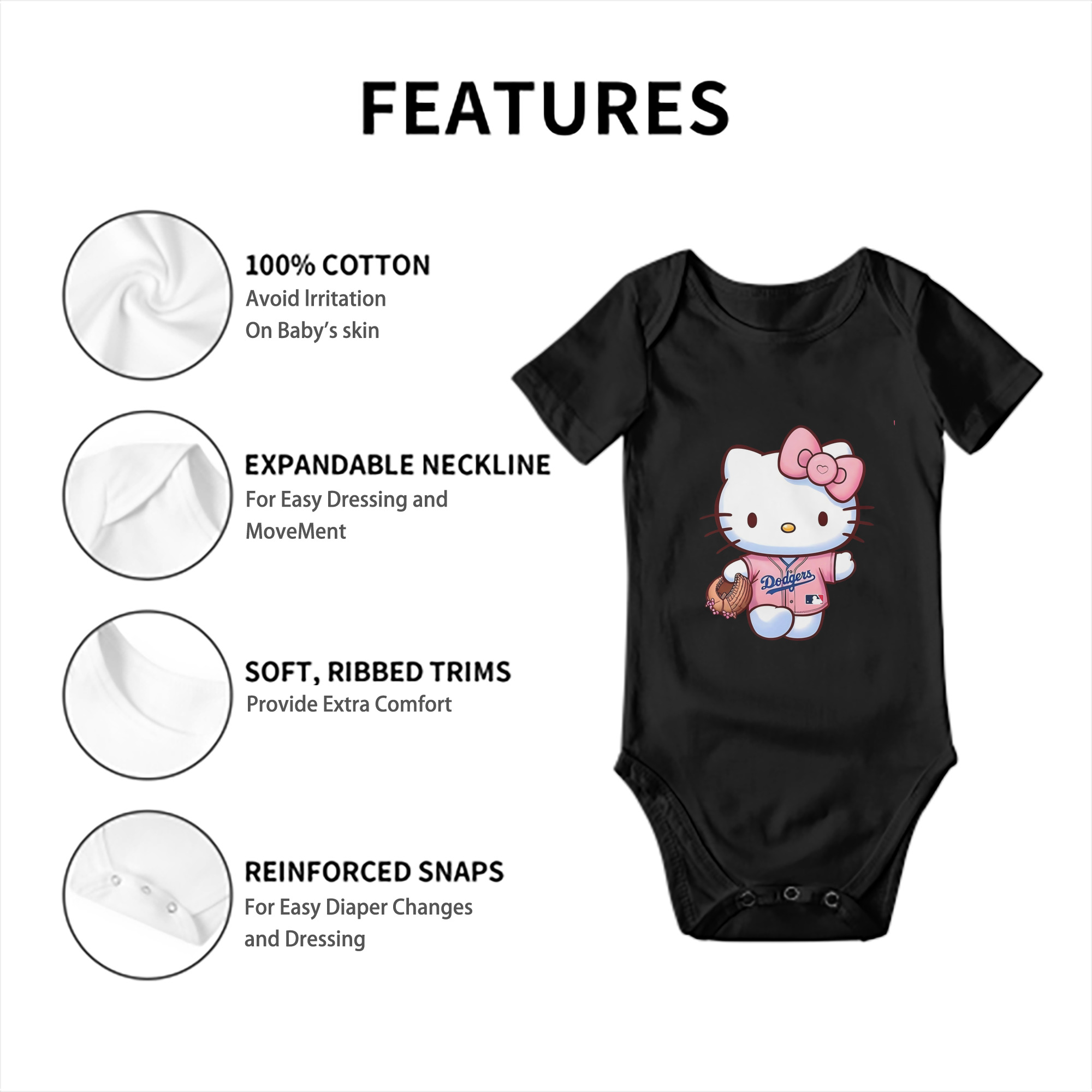  Baby Short Sleeve Romper – 100% Cotton Soft & Breathable Digital Print Onesie With Easy Snap Closure And Envelope Shoulder – Comfortable For Daily Wear & Travel