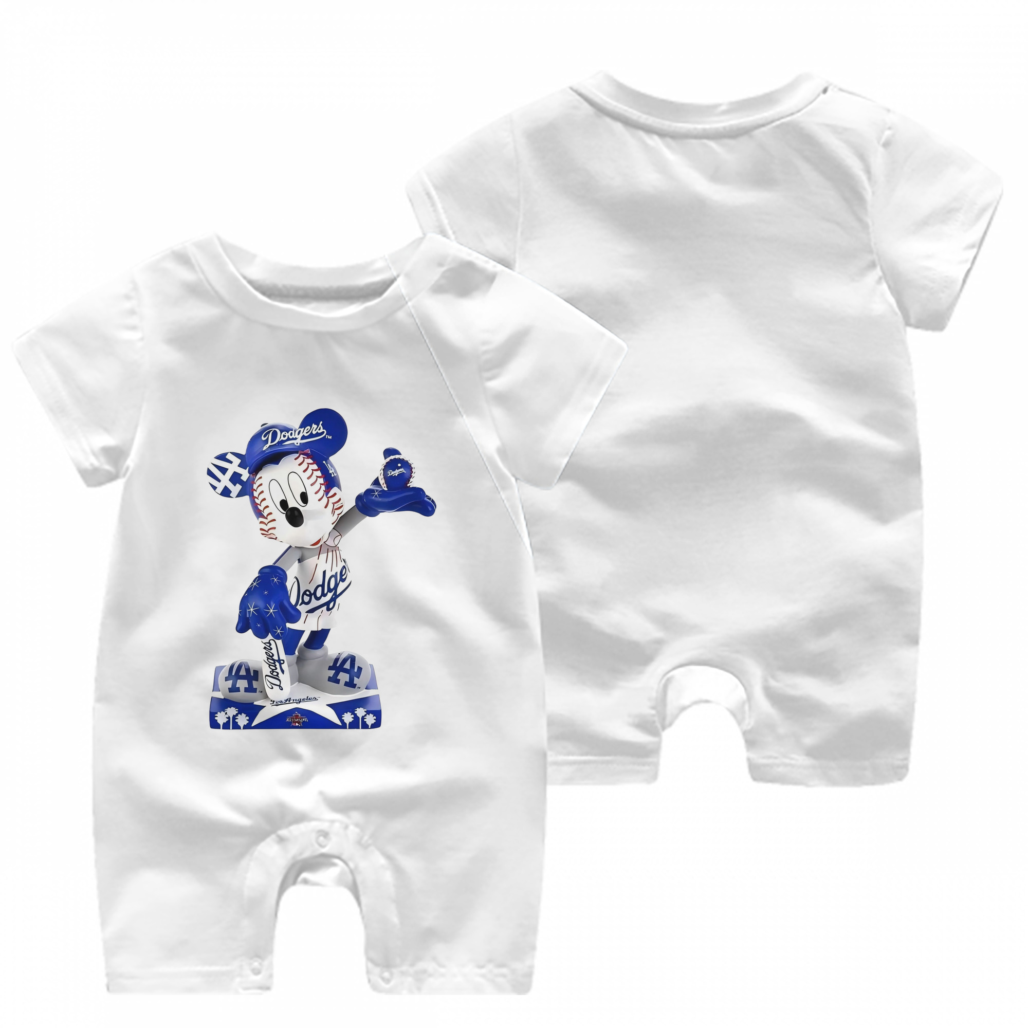  Baby Short Sleeve Onesie – 100% Cotton Soft & Breathable Digital Print Romper – Double-Sided Print, Snap Closure For Easy Diaper Changes – Comfortable For Boys & Girls