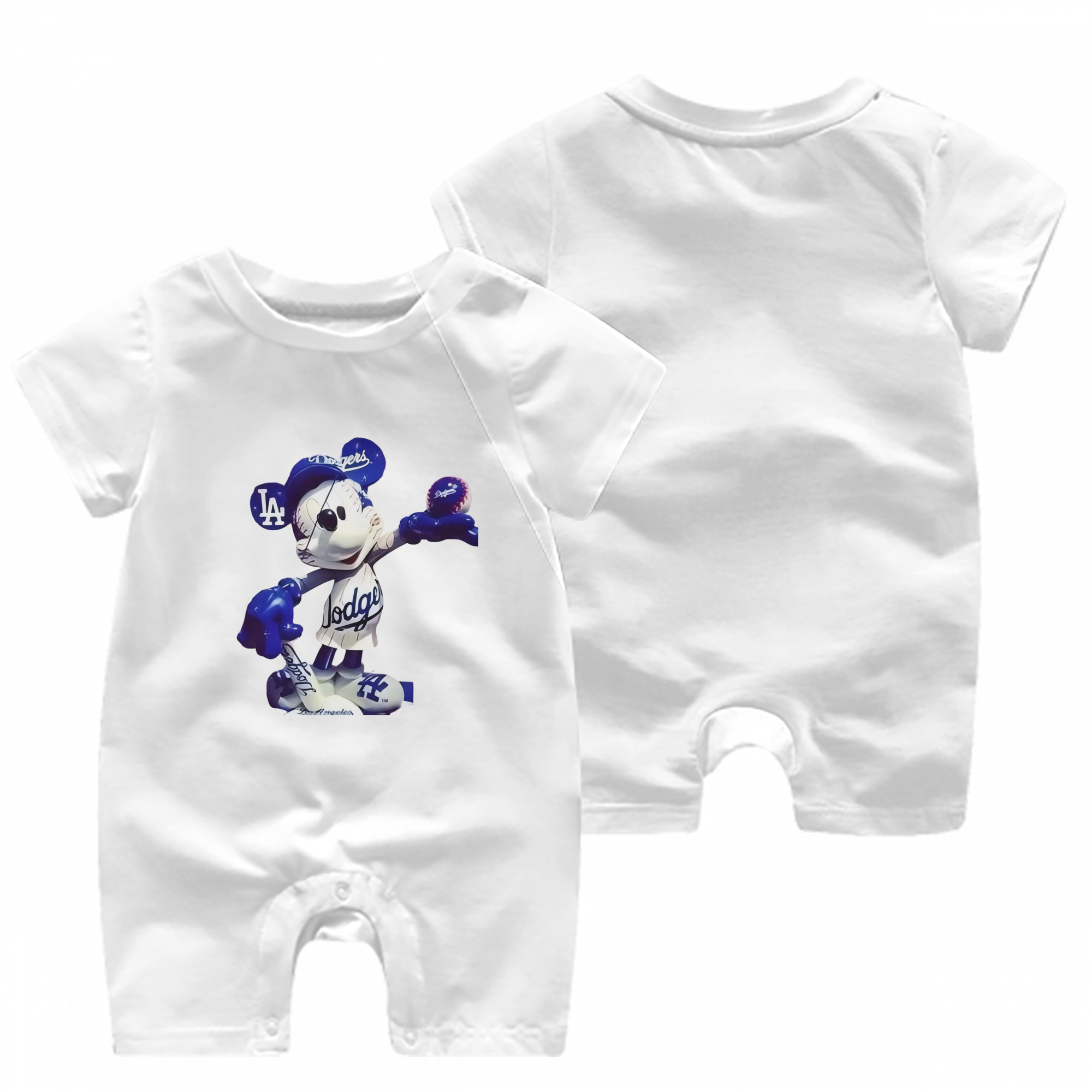  Baby Short Sleeve Onesie – 100% Cotton Soft & Breathable Digital Print Romper – Double-Sided Print, Snap Closure For Easy Diaper Changes – Comfortable For Boys & Girls