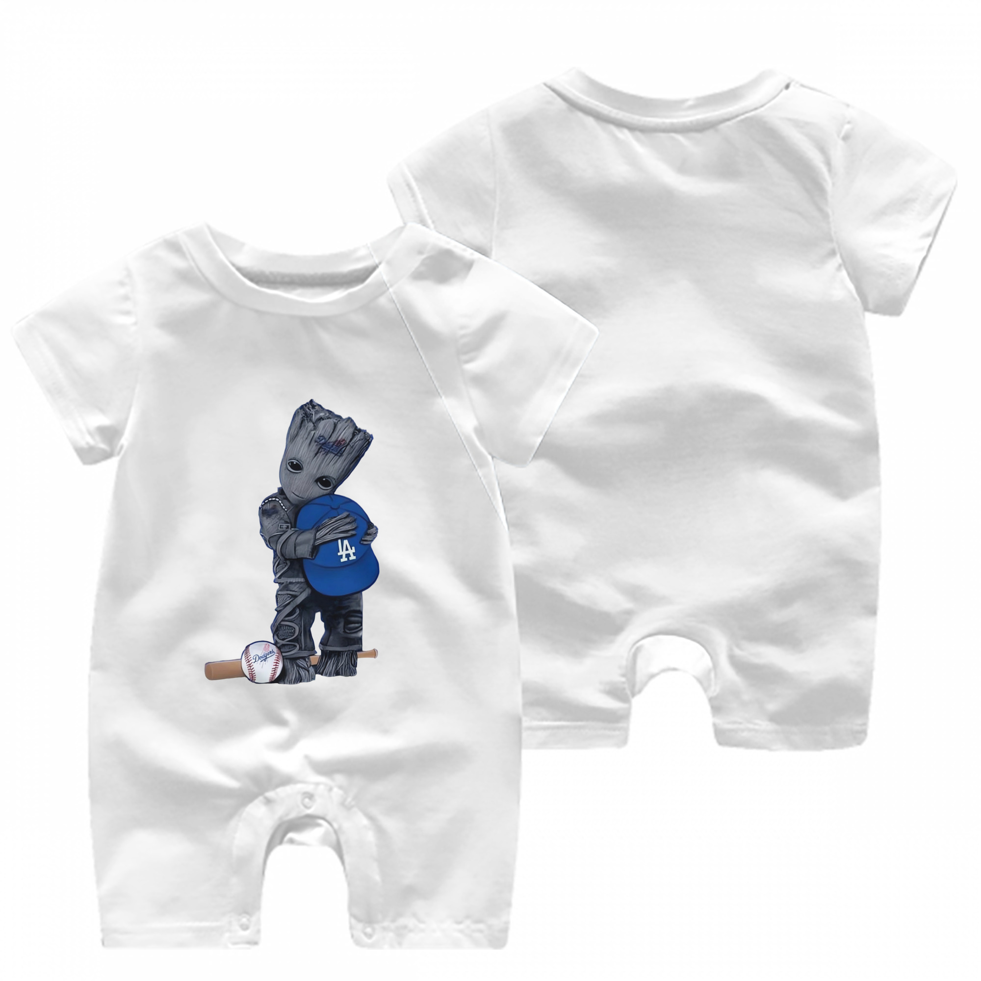  Baby Short Sleeve Onesie – 100% Cotton Soft & Breathable Digital Print Romper – Double-Sided Print, Snap Closure For Easy Diaper Changes – Comfortable For Boys & Girls