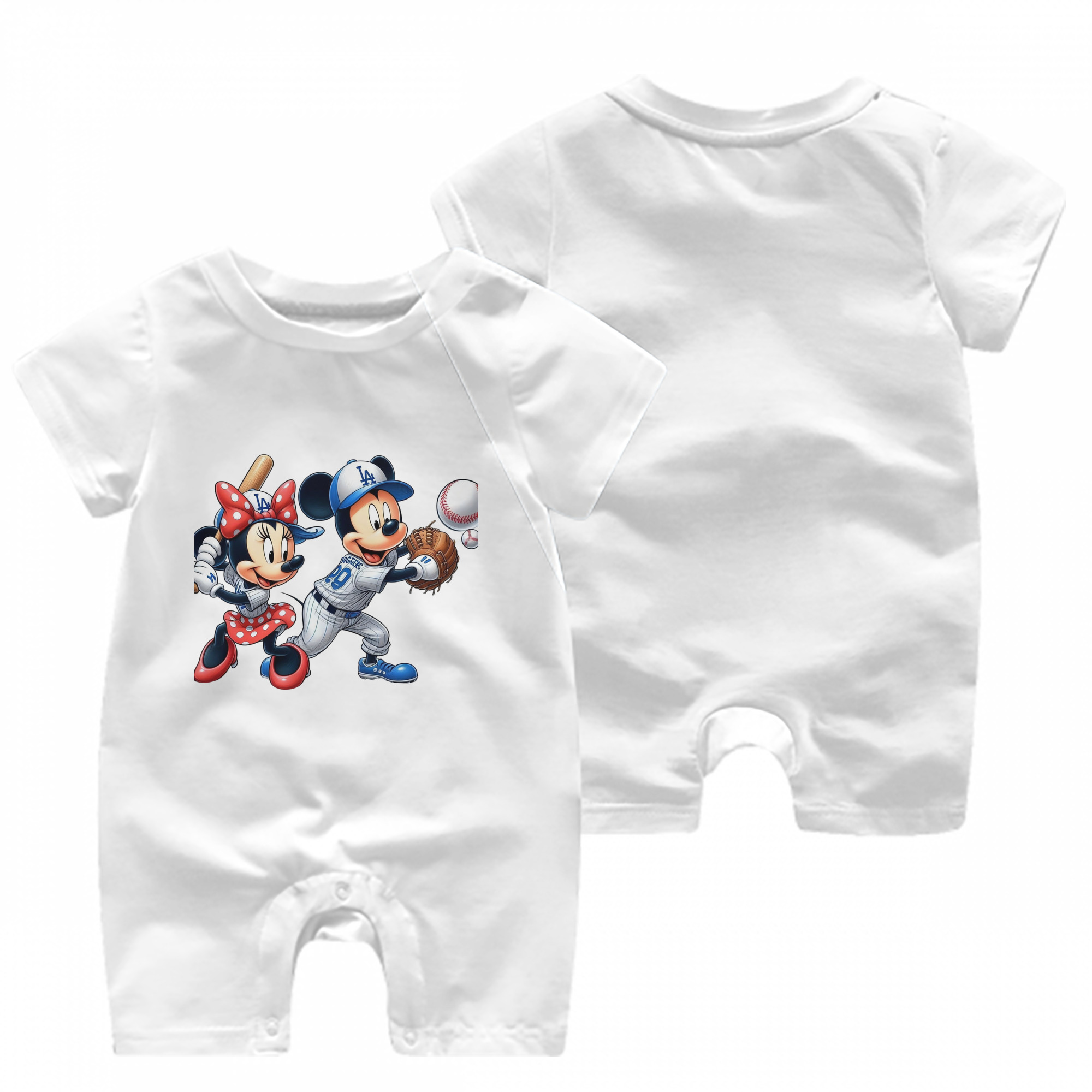  Baby Short Sleeve Onesie – 100% Cotton Soft & Breathable Digital Print Romper – Double-Sided Print, Snap Closure For Easy Diaper Changes – Comfortable For Boys & Girls