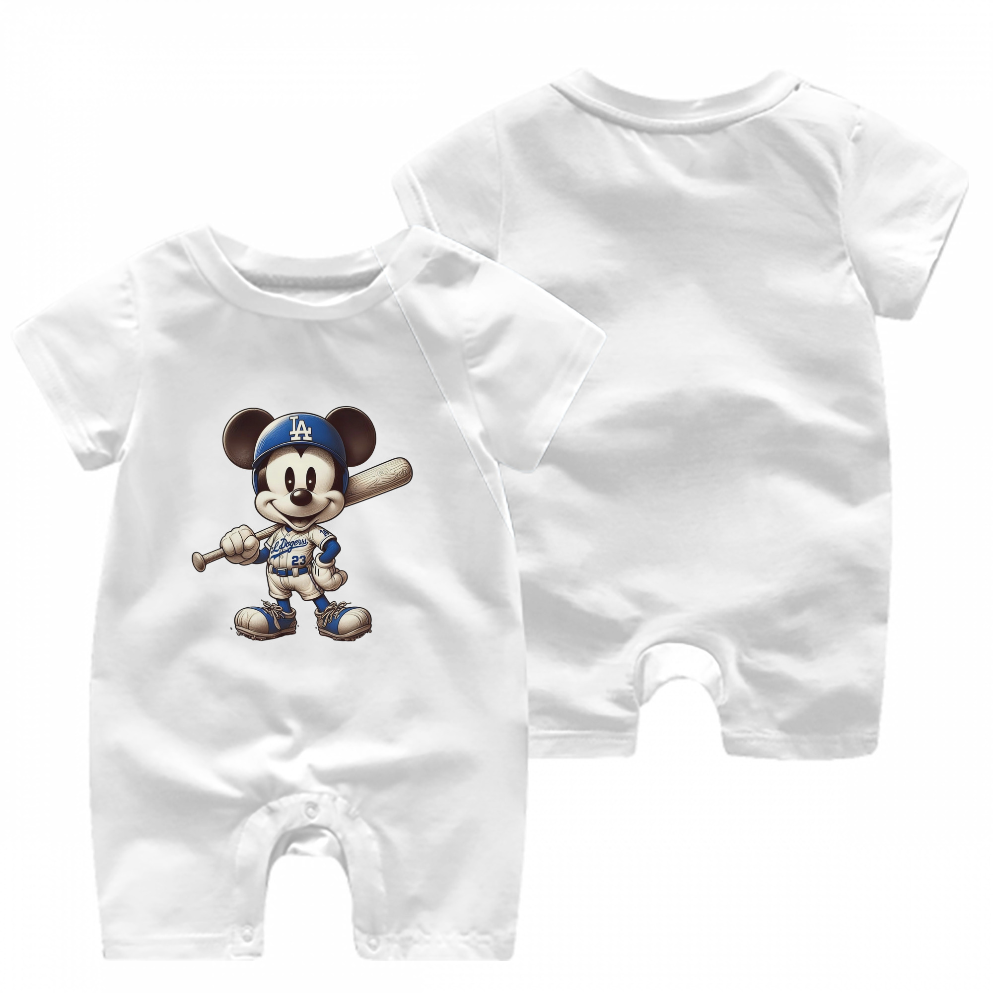  Baby Short Sleeve Onesie – 100% Cotton Soft & Breathable Digital Print Romper – Double-Sided Print, Snap Closure For Easy Diaper Changes – Comfortable For Boys & Girls