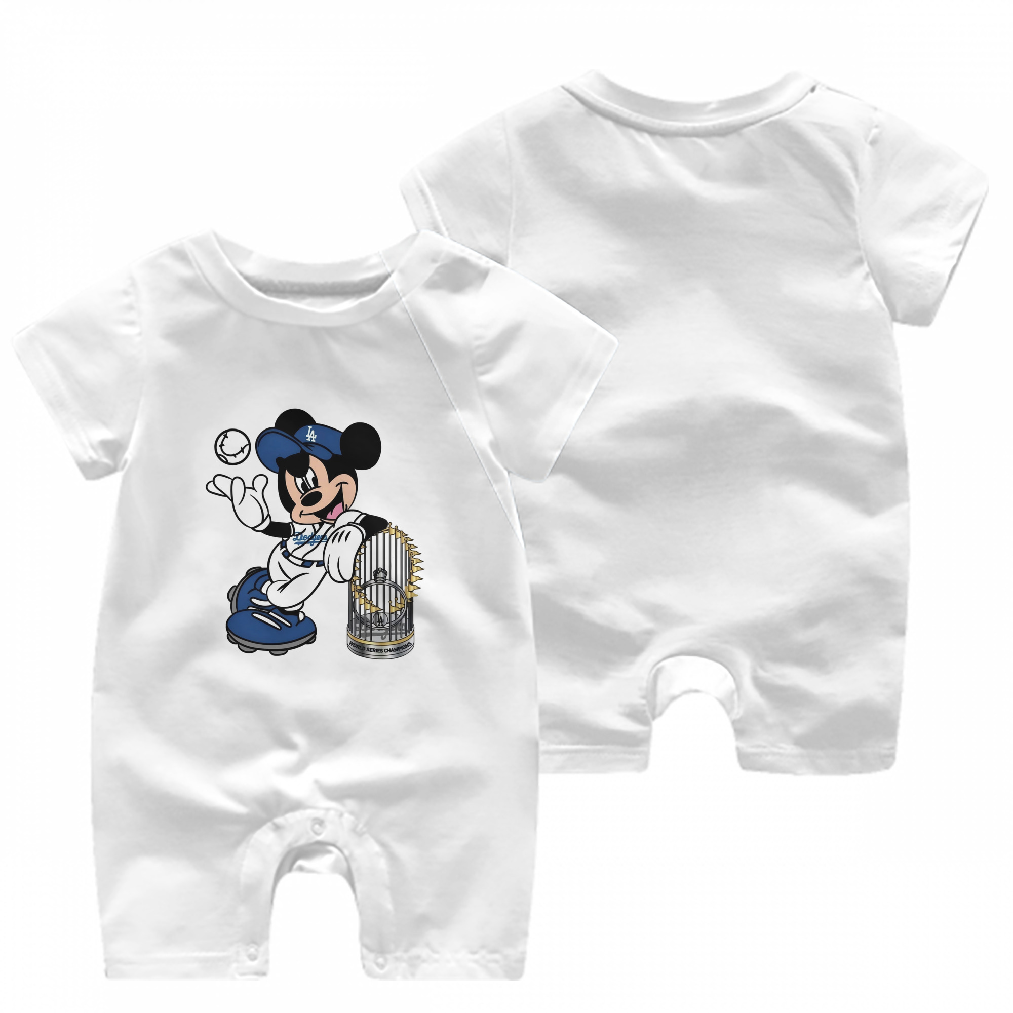  Baby Short Sleeve Onesie – 100% Cotton Soft & Breathable Digital Print Romper – Double-Sided Print, Snap Closure For Easy Diaper Changes – Comfortable For Boys & Girls