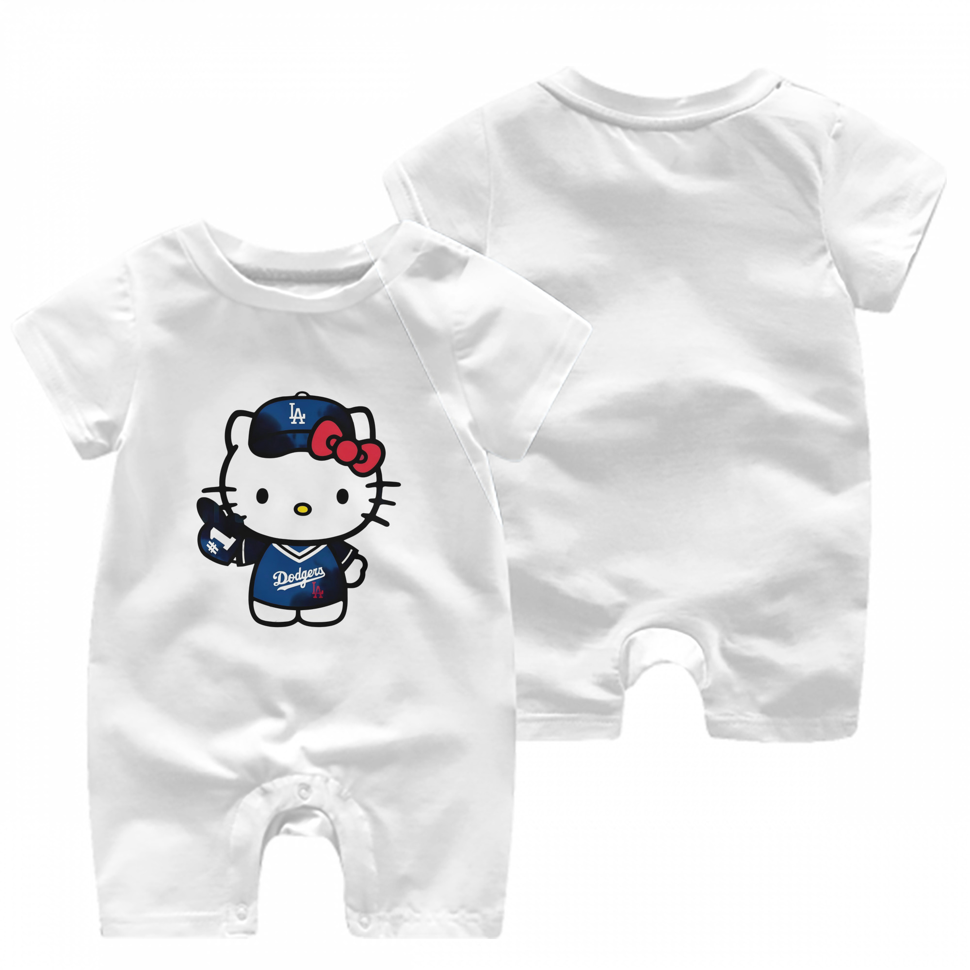  Baby Short Sleeve Onesie – 100% Cotton Soft & Breathable Digital Print Romper – Double-Sided Print, Snap Closure For Easy Diaper Changes – Comfortable For Boys & Girls