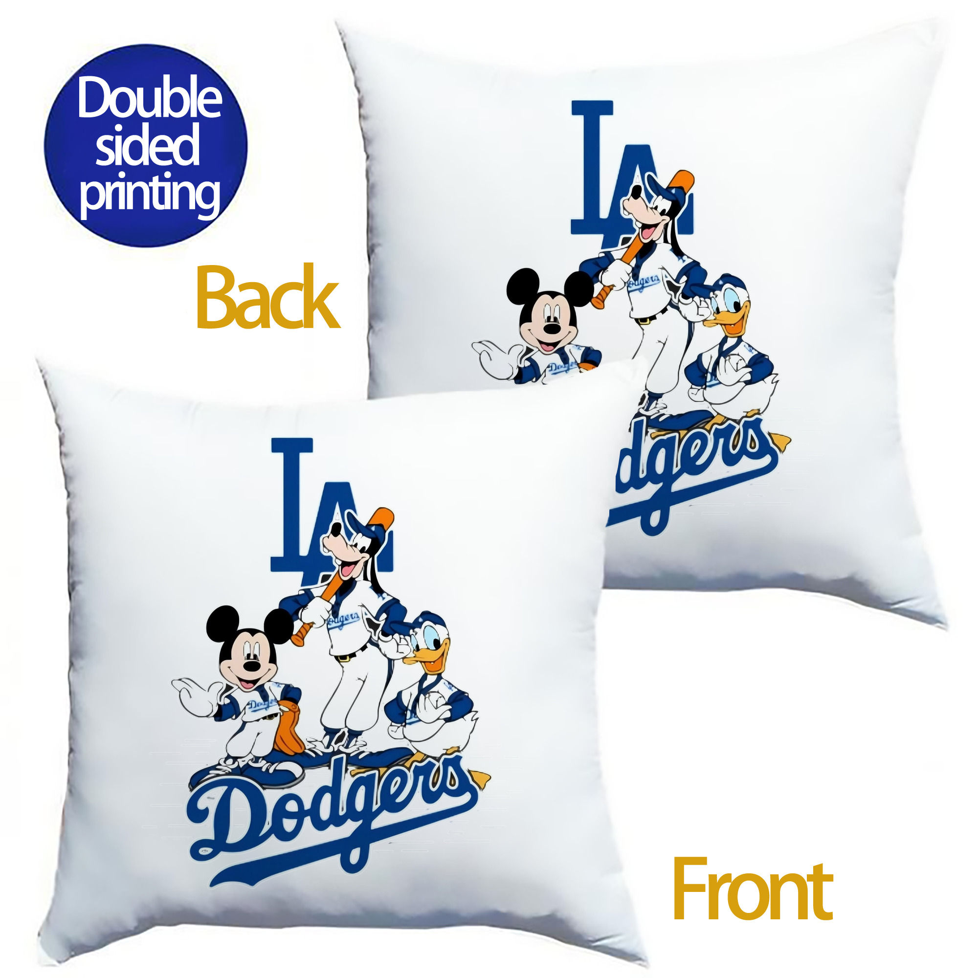  Soft Polyester Pillow Cover With Insert – Double-Sided Design, Invisible Zipper, Durable & Breathable – Easy Care Cushion Set