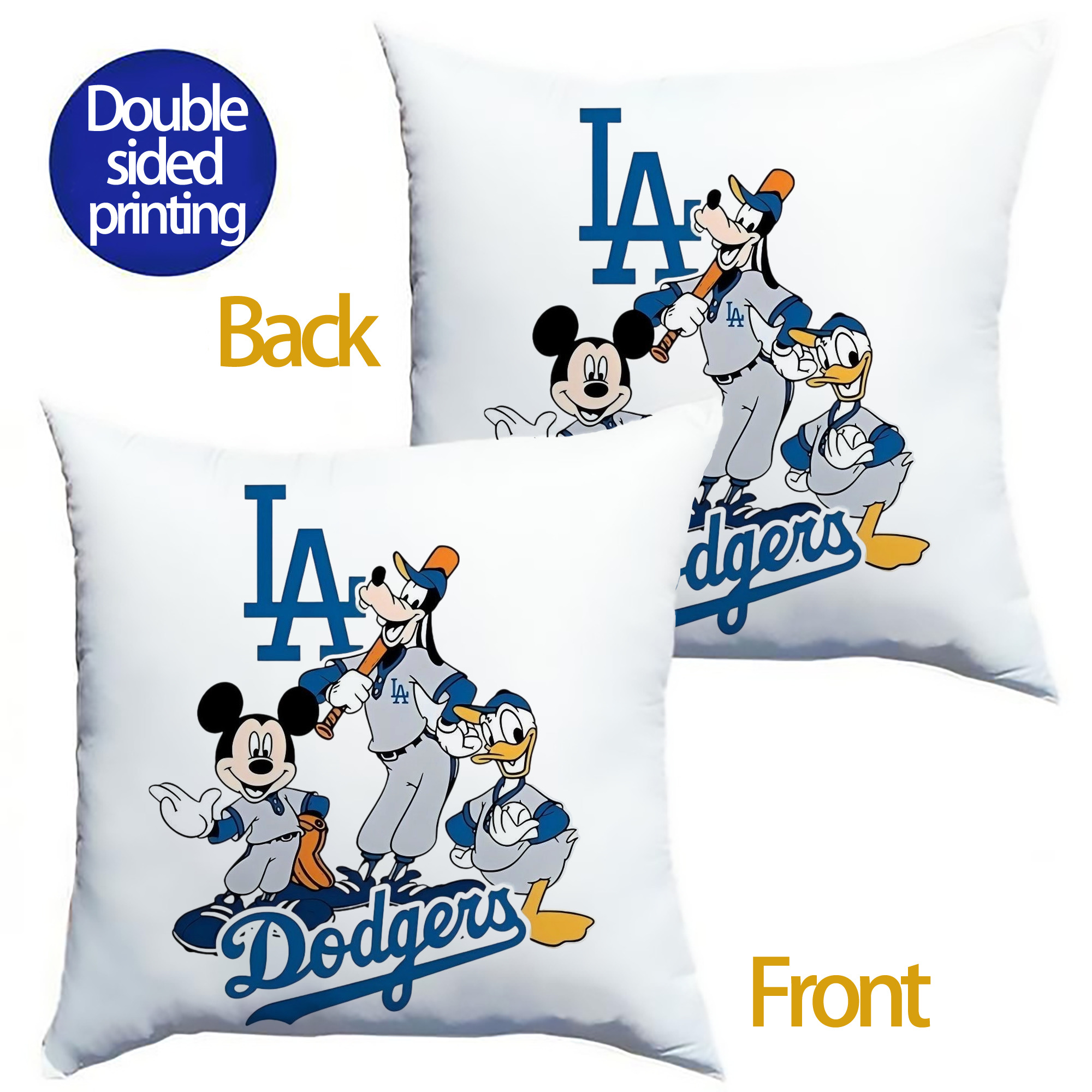  Soft Polyester Pillow Cover With Insert – Double-Sided Design, Invisible Zipper, Durable & Breathable – Easy Care Cushion Set