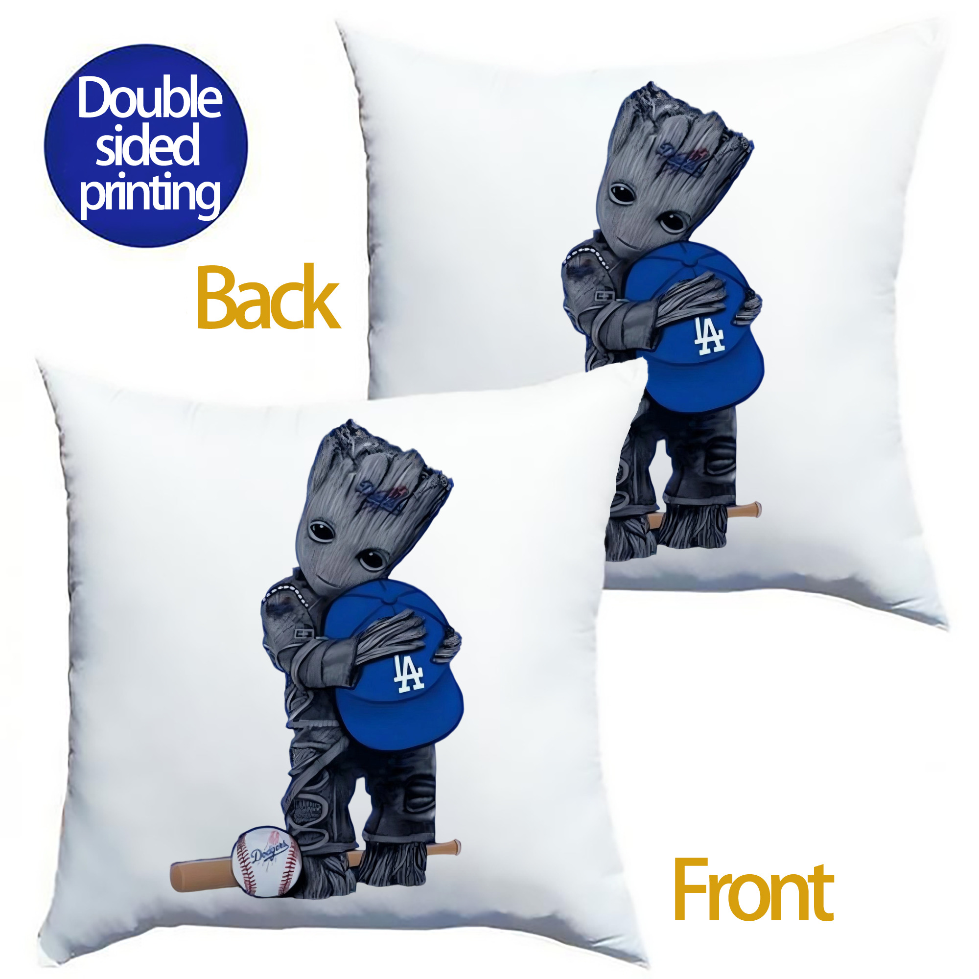  Soft Polyester Pillow Cover With Insert – Double-Sided Design, Invisible Zipper, Durable & Breathable – Easy Care Cushion Set
