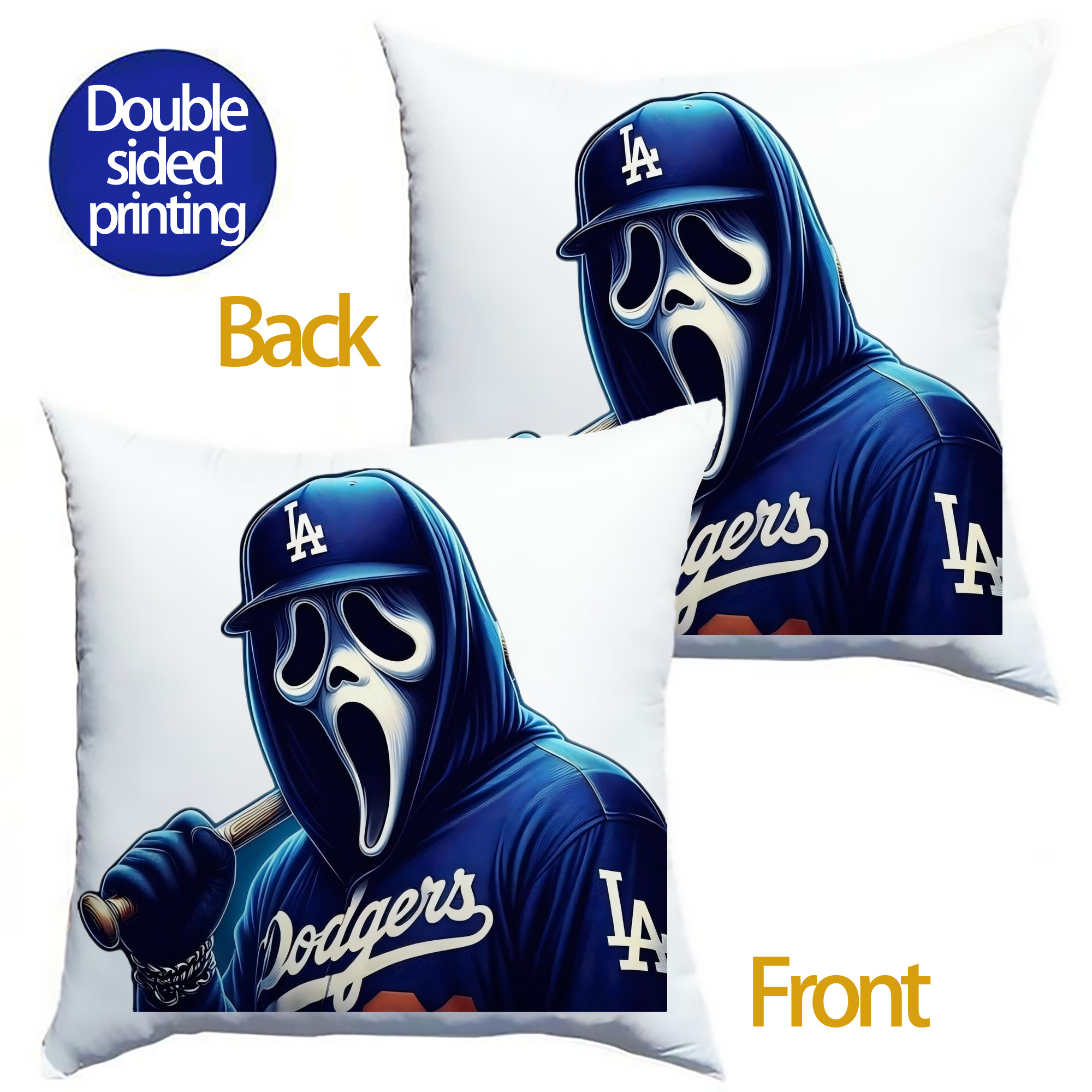  Soft Polyester Pillow Cover With Insert – Double-Sided Design, Invisible Zipper, Durable & Breathable – Easy Care Cushion Set