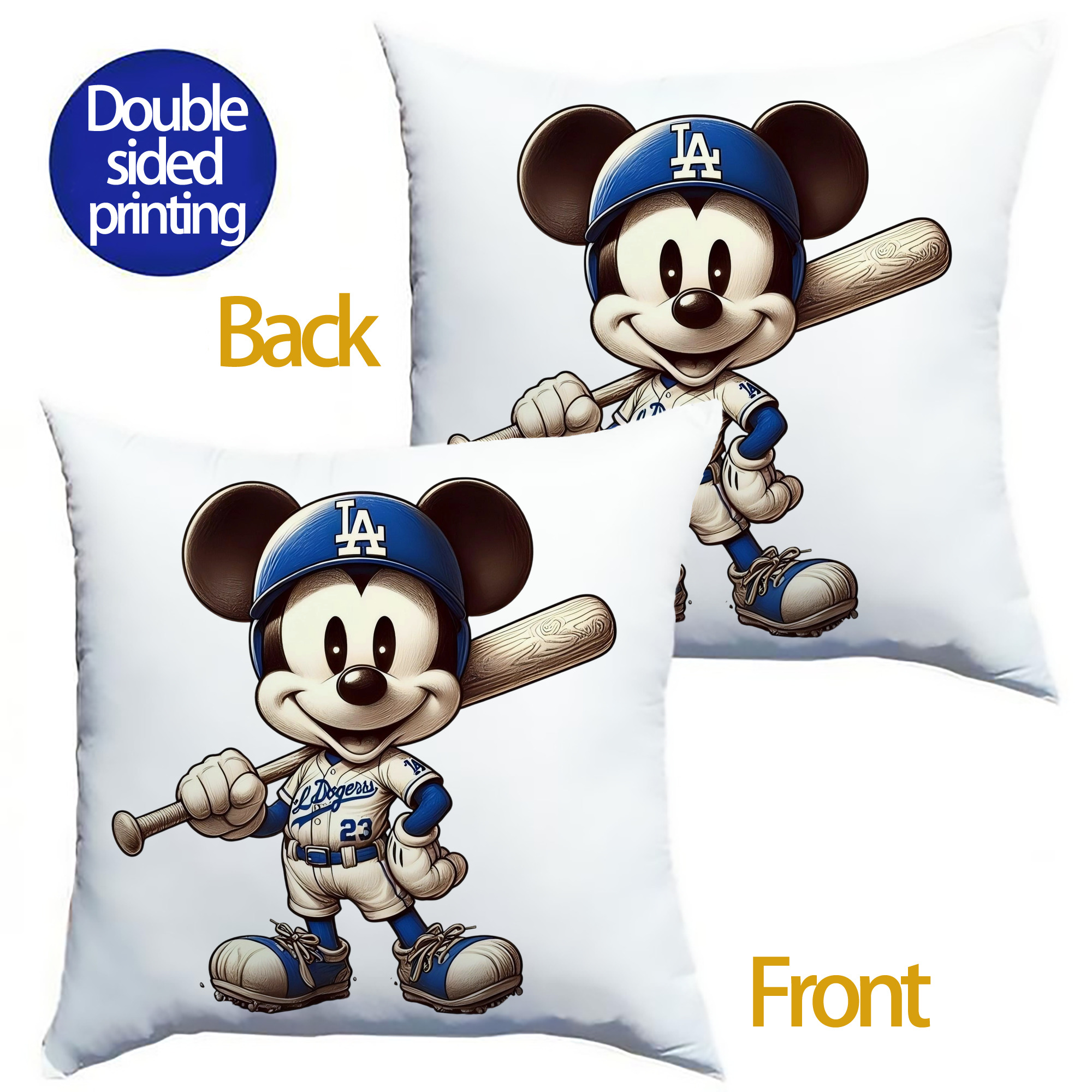  Soft Polyester Pillow Cover With Insert – Double-Sided Design, Invisible Zipper, Durable & Breathable – Easy Care Cushion Set
