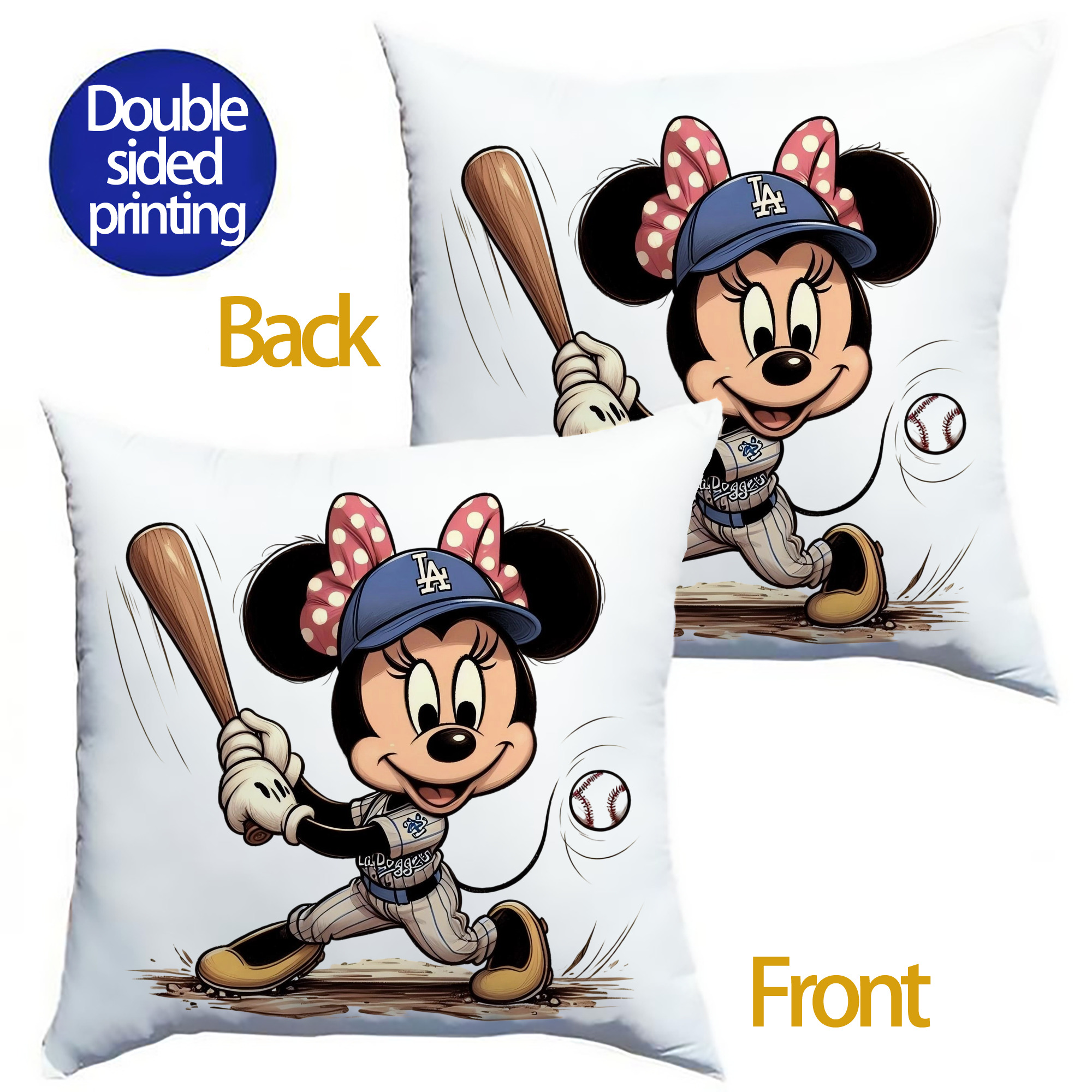  Soft Polyester Pillow Cover With Insert – Double-Sided Design, Invisible Zipper, Durable & Breathable – Easy Care Cushion Set