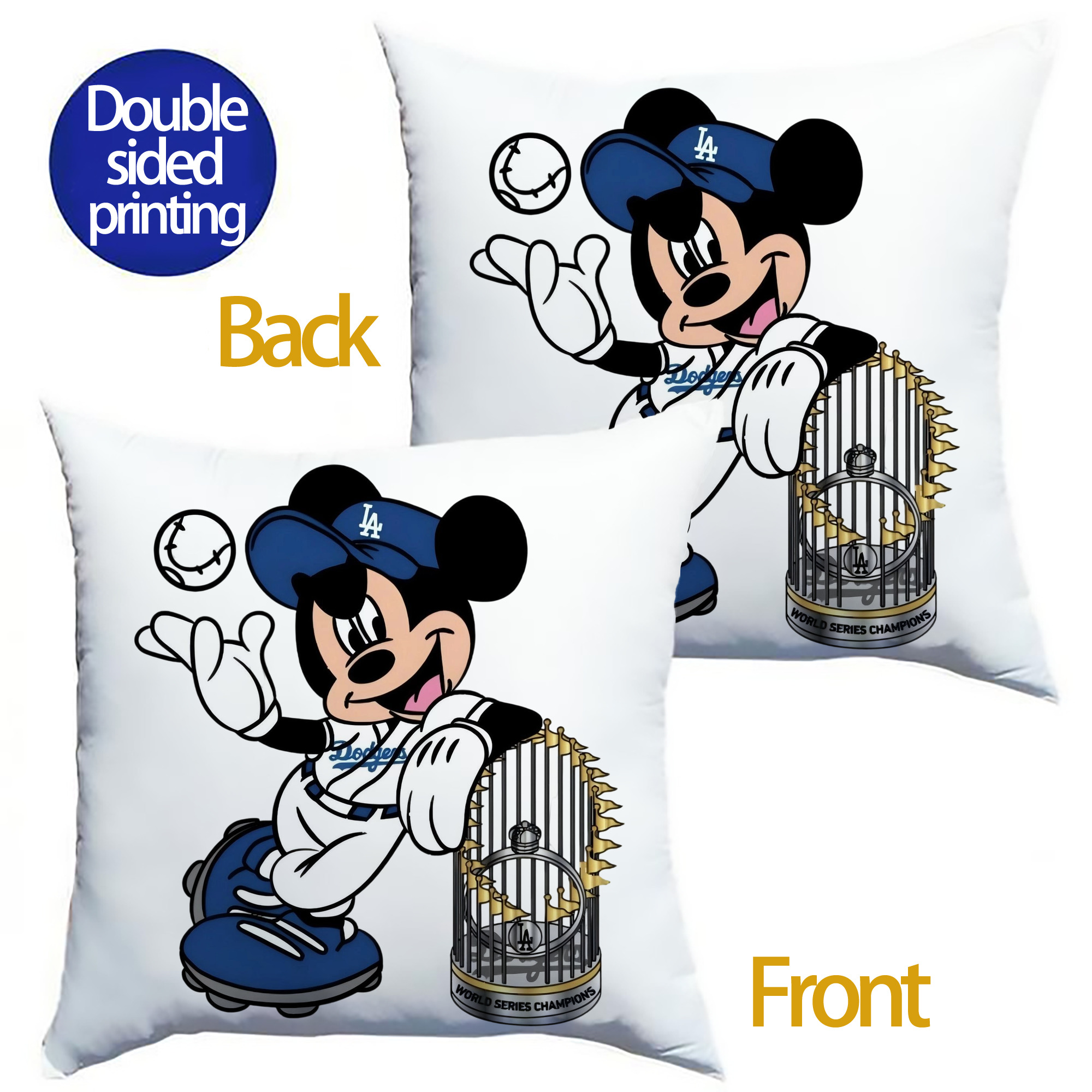  Soft Polyester Pillow Cover With Insert – Double-Sided Design, Invisible Zipper, Durable & Breathable – Easy Care Cushion Set