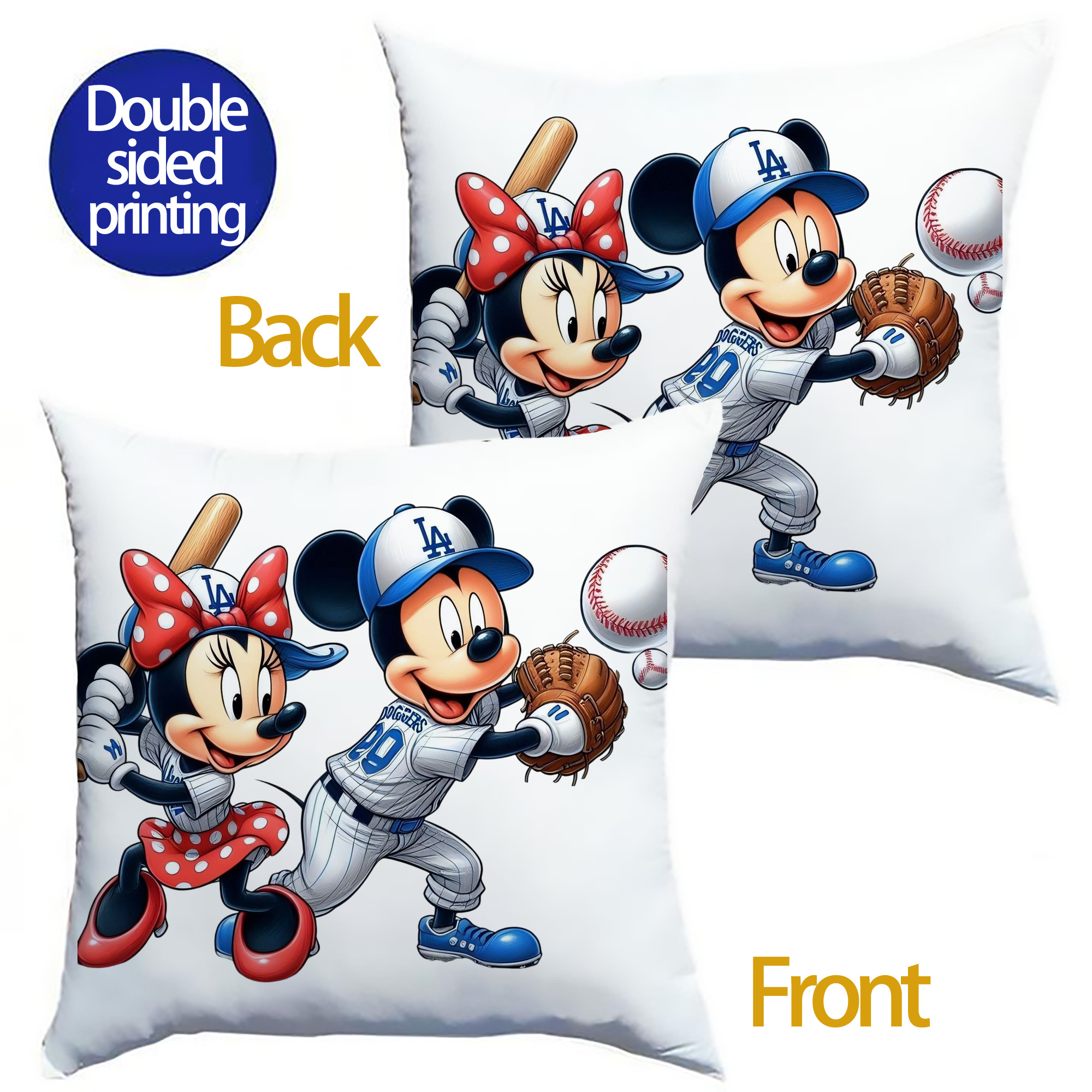  Soft Polyester Pillow Cover With Insert – Double-Sided Design, Invisible Zipper, Durable & Breathable – Easy Care Cushion Set