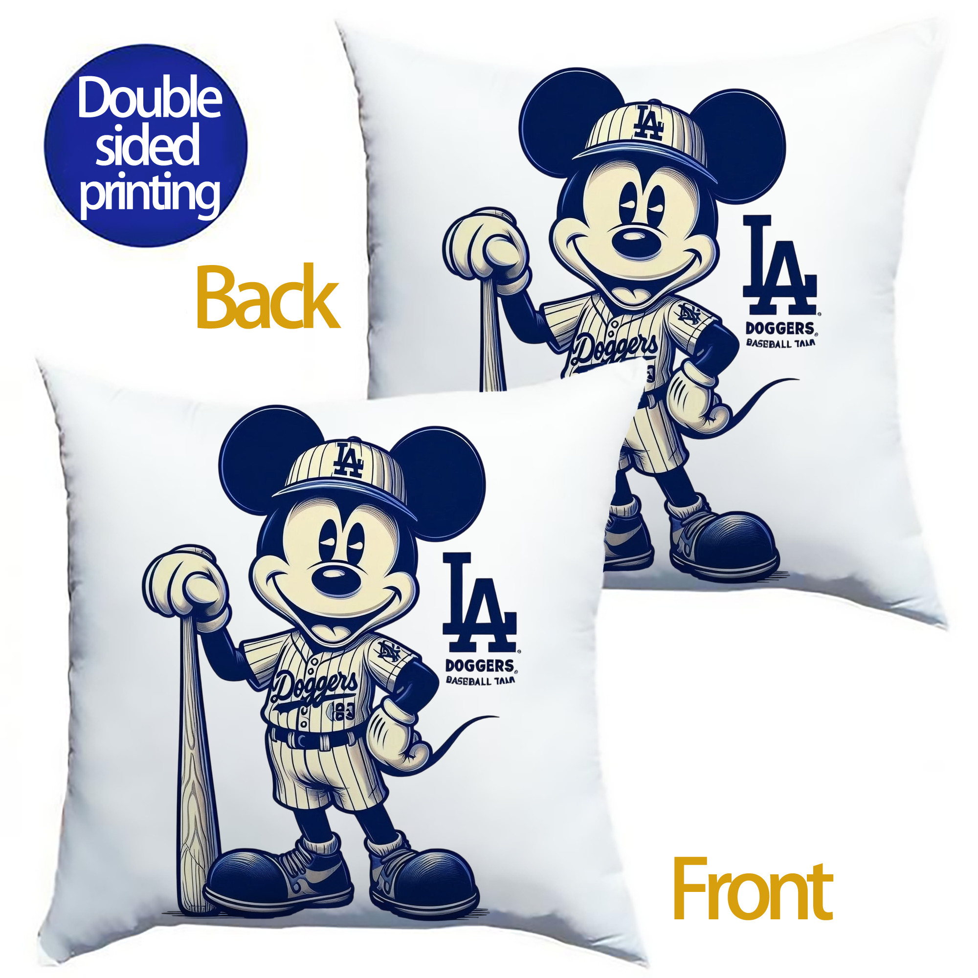  Soft Polyester Pillow Cover With Insert – Double-Sided Design, Invisible Zipper, Durable & Breathable – Easy Care Cushion Set