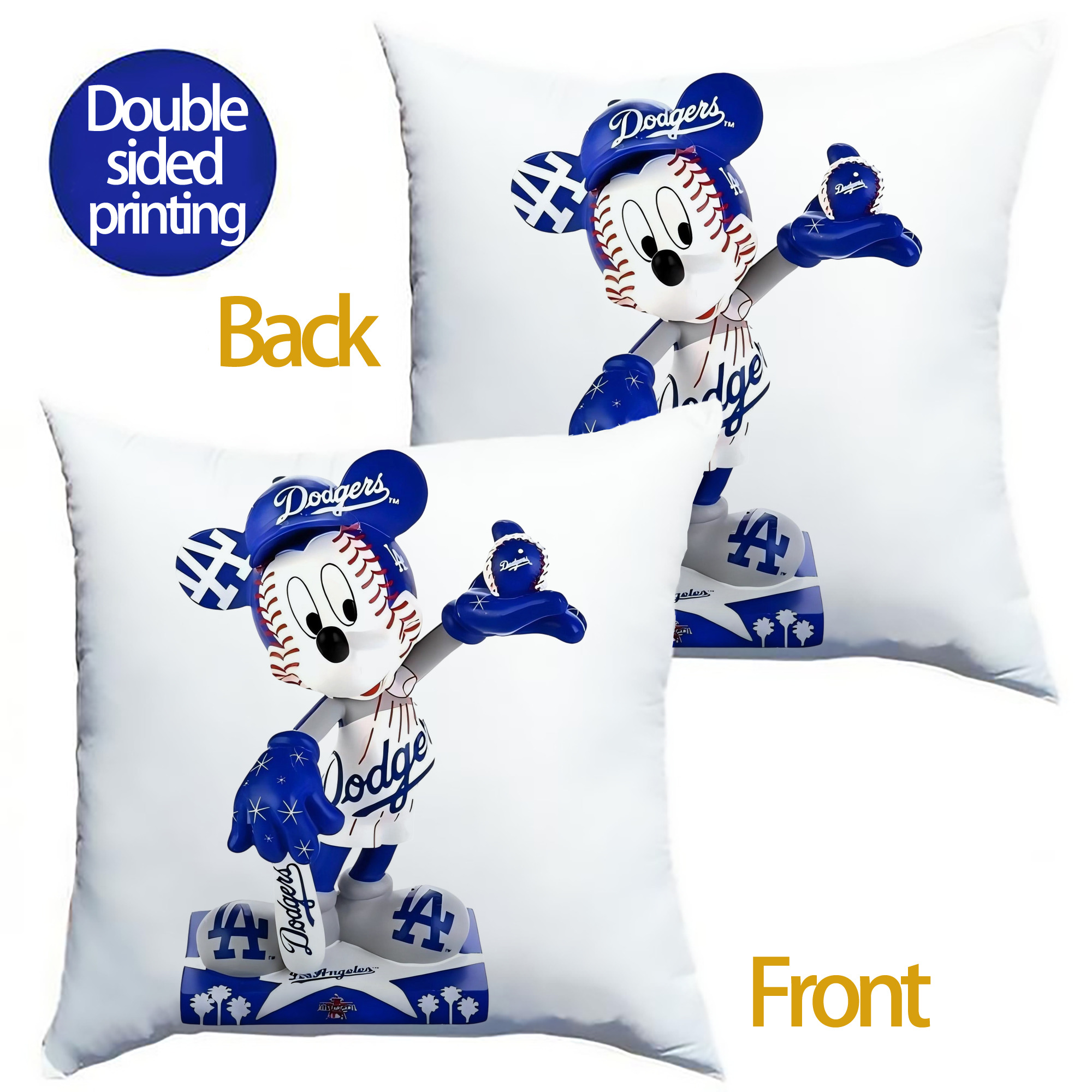  Soft Polyester Pillow Cover With Insert – Double-Sided Design, Invisible Zipper, Durable & Breathable – Easy Care Cushion Set