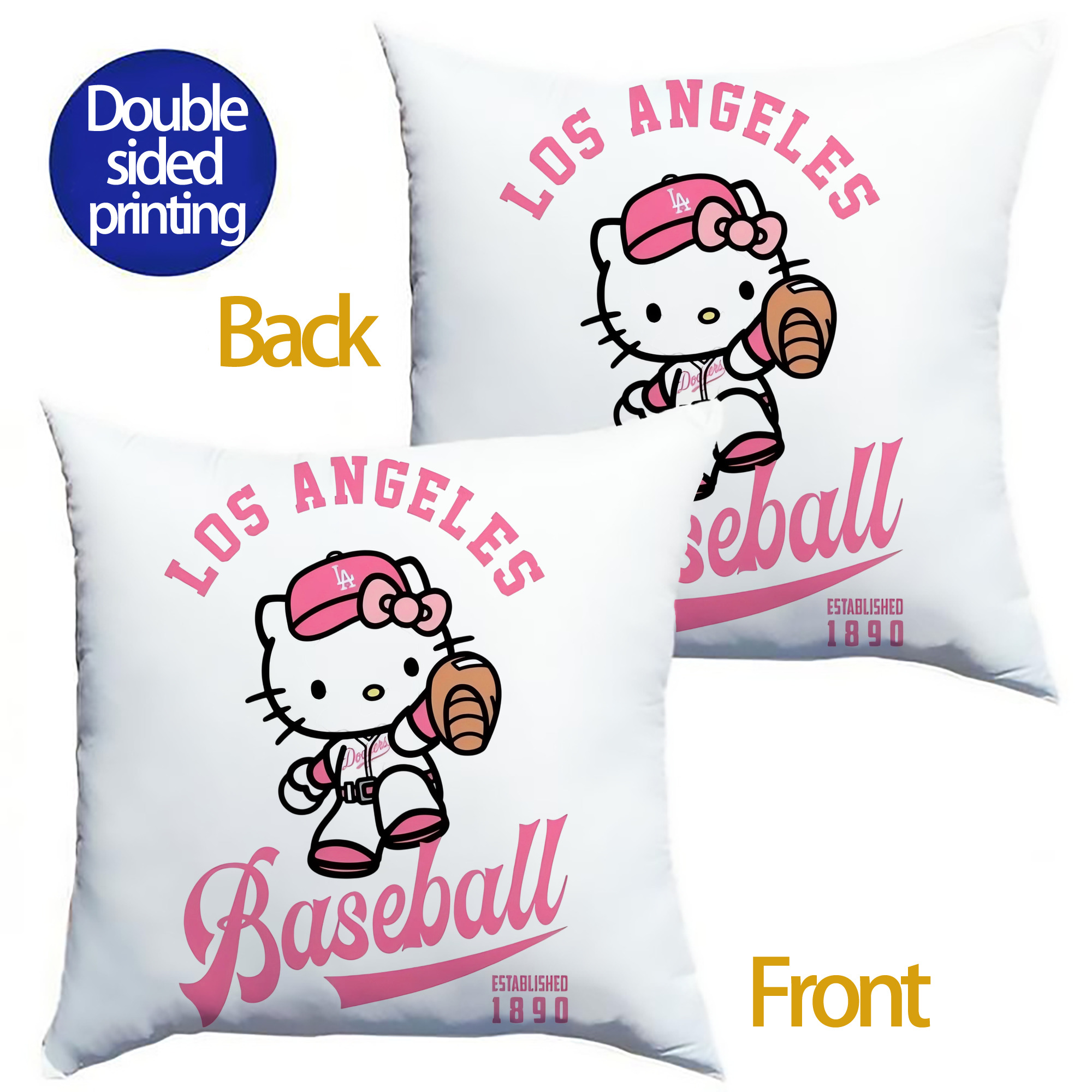  Soft Polyester Pillow Cover With Insert – Double-Sided Design, Invisible Zipper, Durable & Breathable – Easy Care Cushion Set