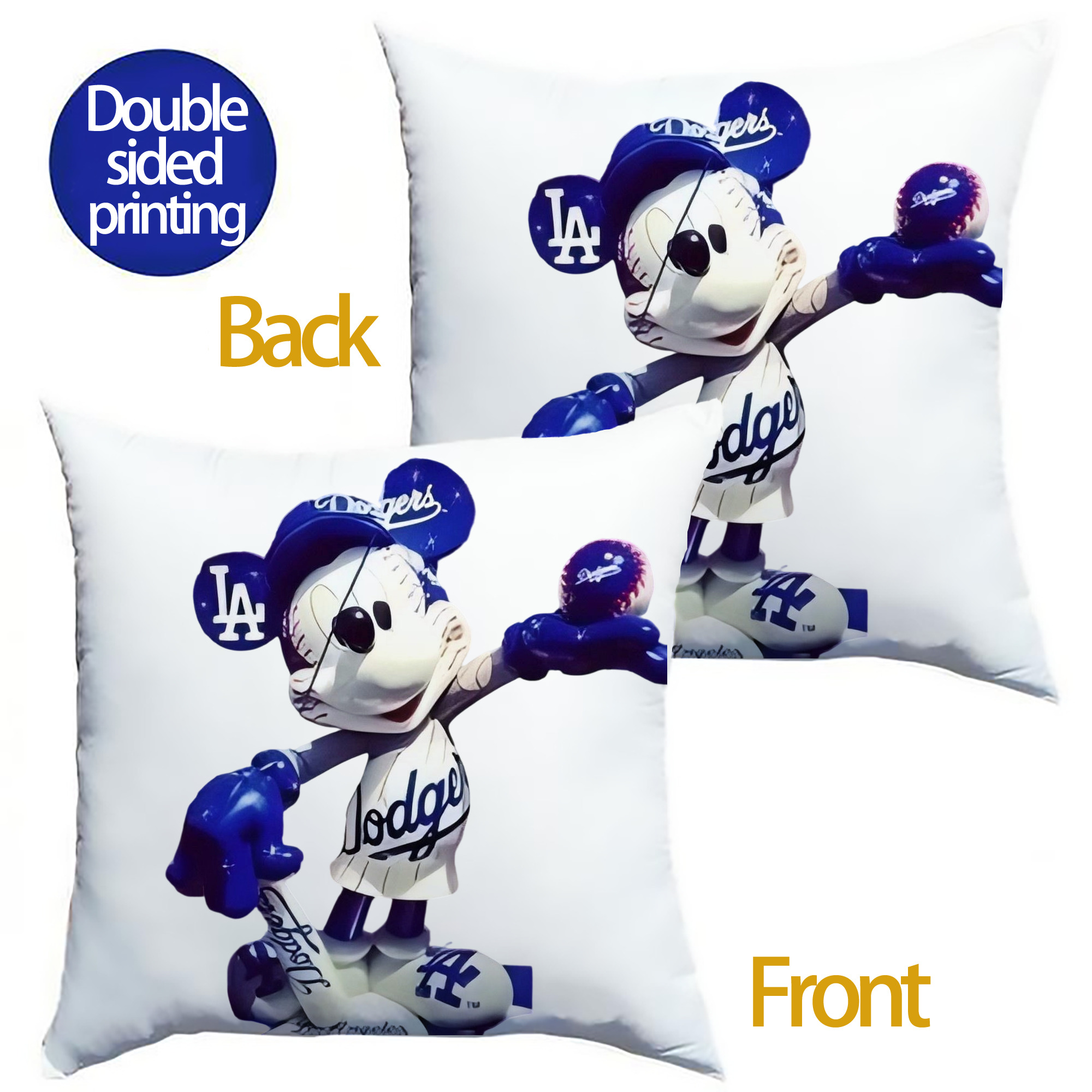  Soft Polyester Pillow Cover With Insert – Double-Sided Design, Invisible Zipper, Durable & Breathable – Easy Care Cushion Set