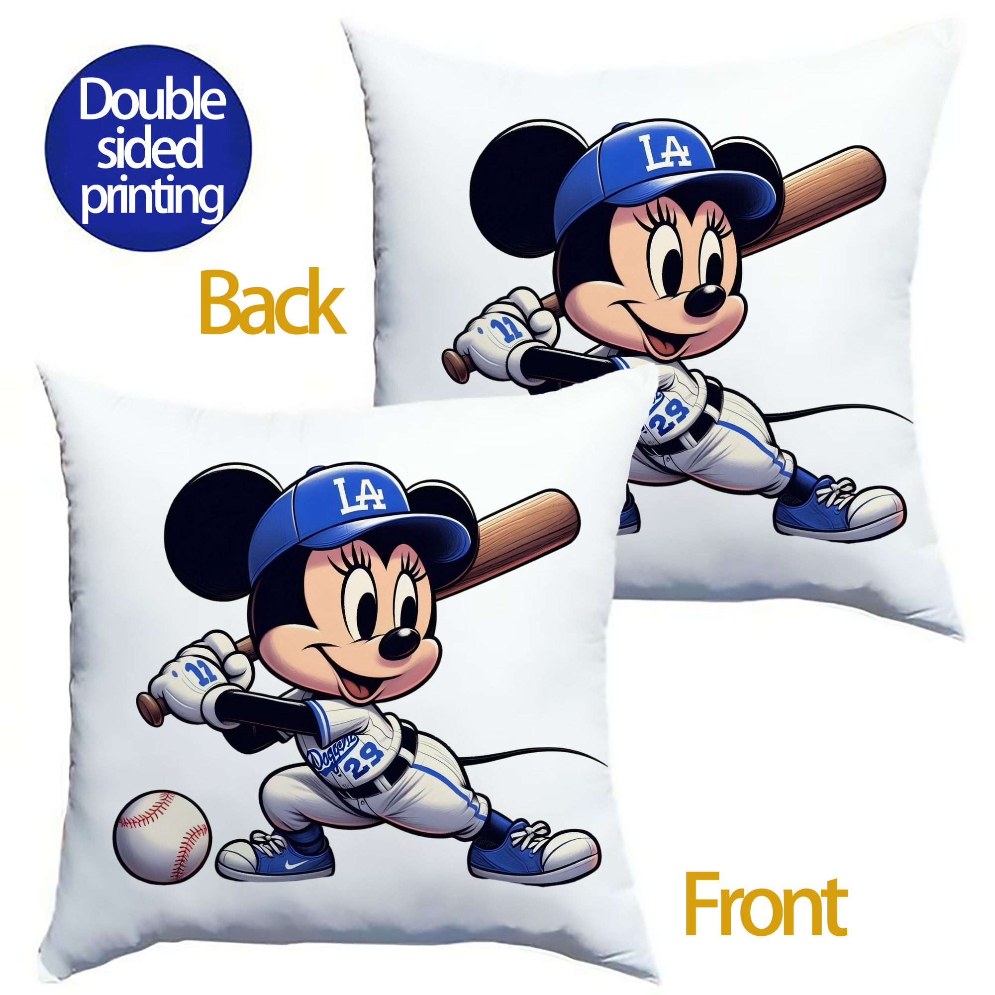  Soft Polyester Pillow Cover With Insert – Double-Sided Design, Invisible Zipper, Durable & Breathable – Easy Care Cushion Set