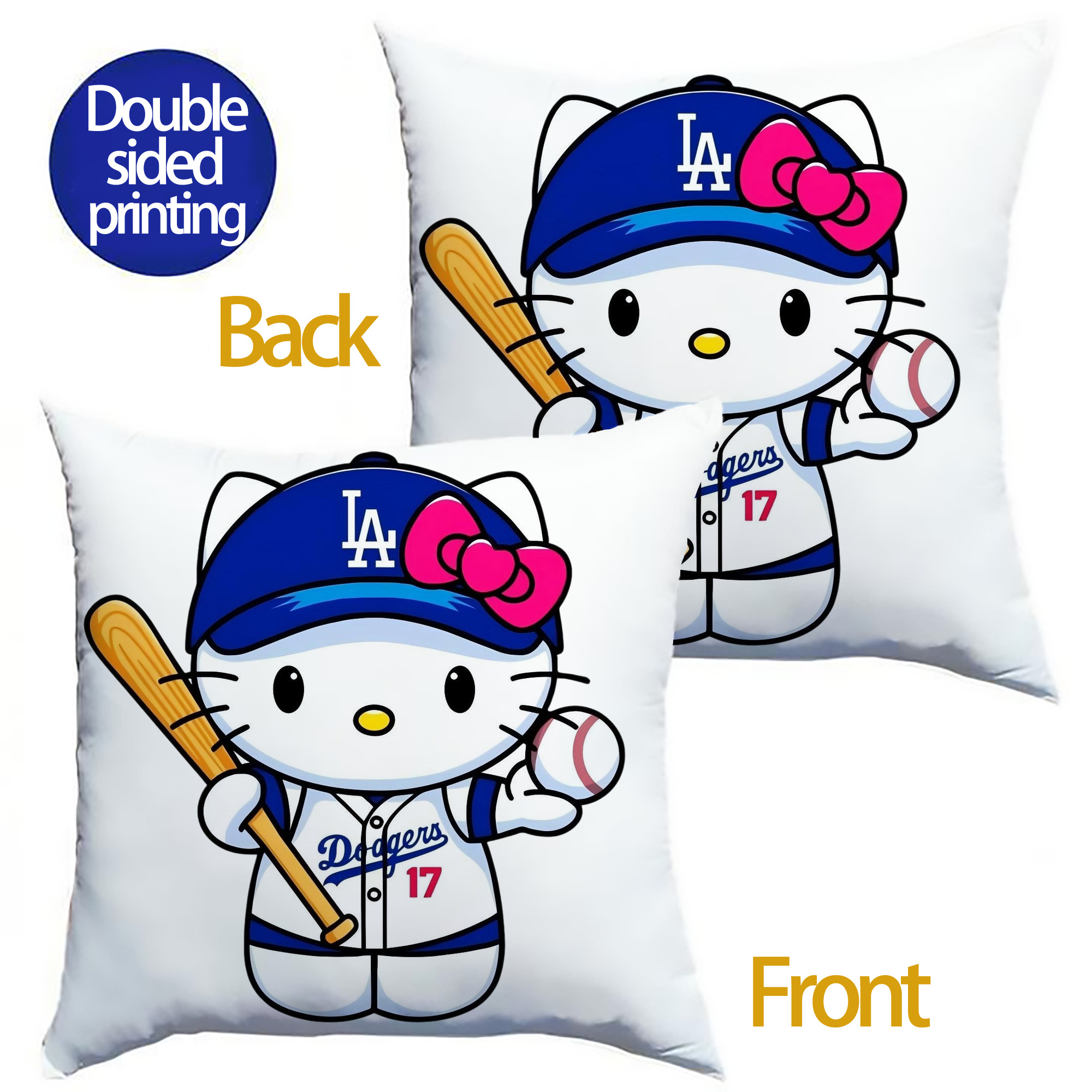  Soft Polyester Pillow Cover With Insert – Double-Sided Design, Invisible Zipper, Durable & Breathable – Easy Care Cushion Set