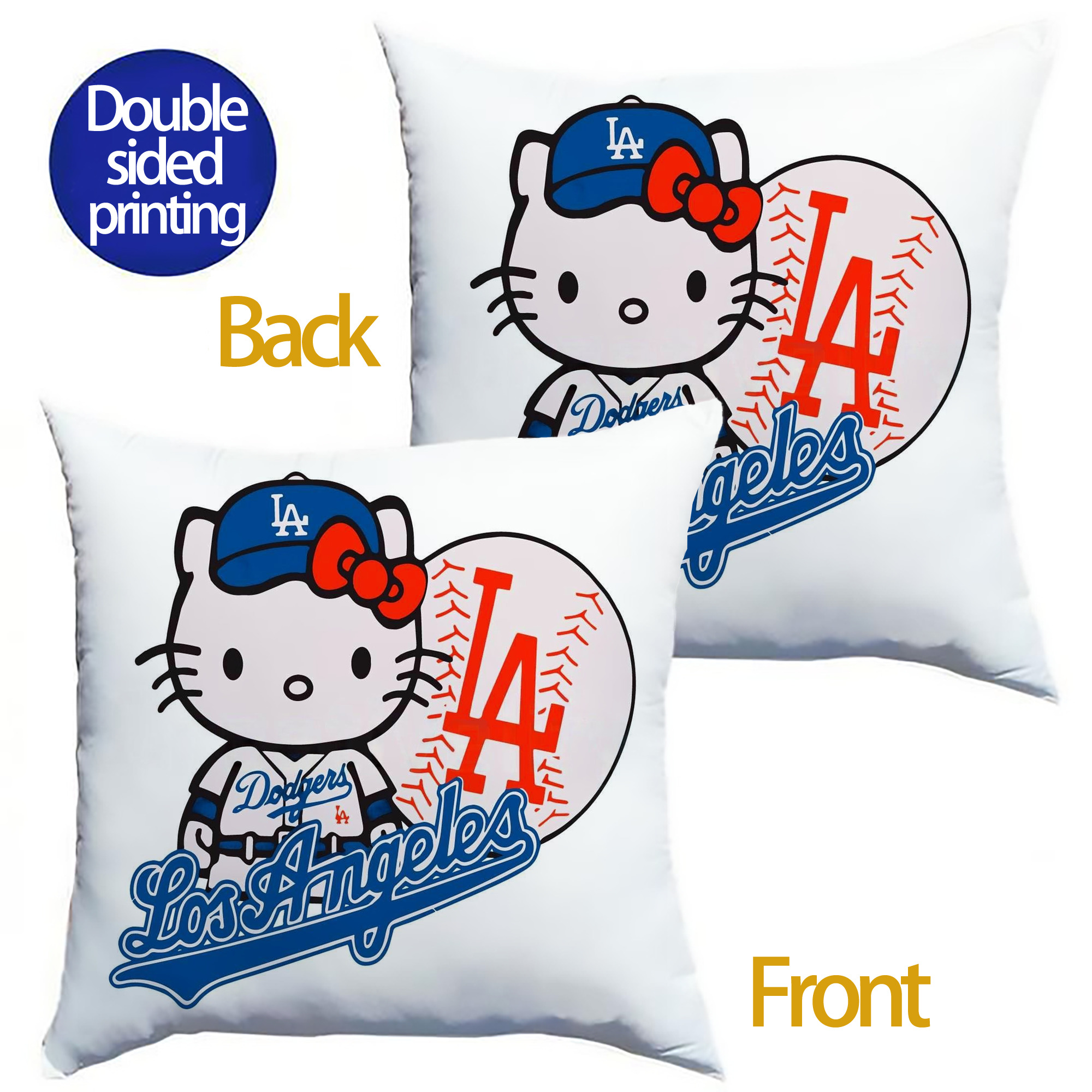  Soft Polyester Pillow Cover With Insert – Double-Sided Design, Invisible Zipper, Durable & Breathable – Easy Care Cushion Set