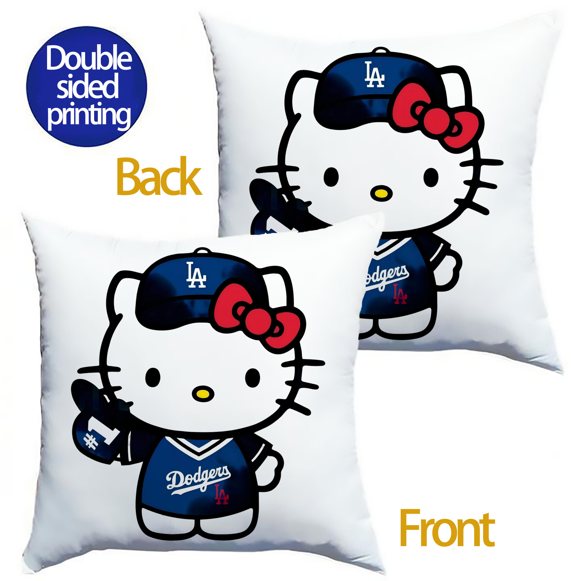  Soft Polyester Pillow Cover With Insert – Double-Sided Design, Invisible Zipper, Durable & Breathable – Easy Care Cushion Set