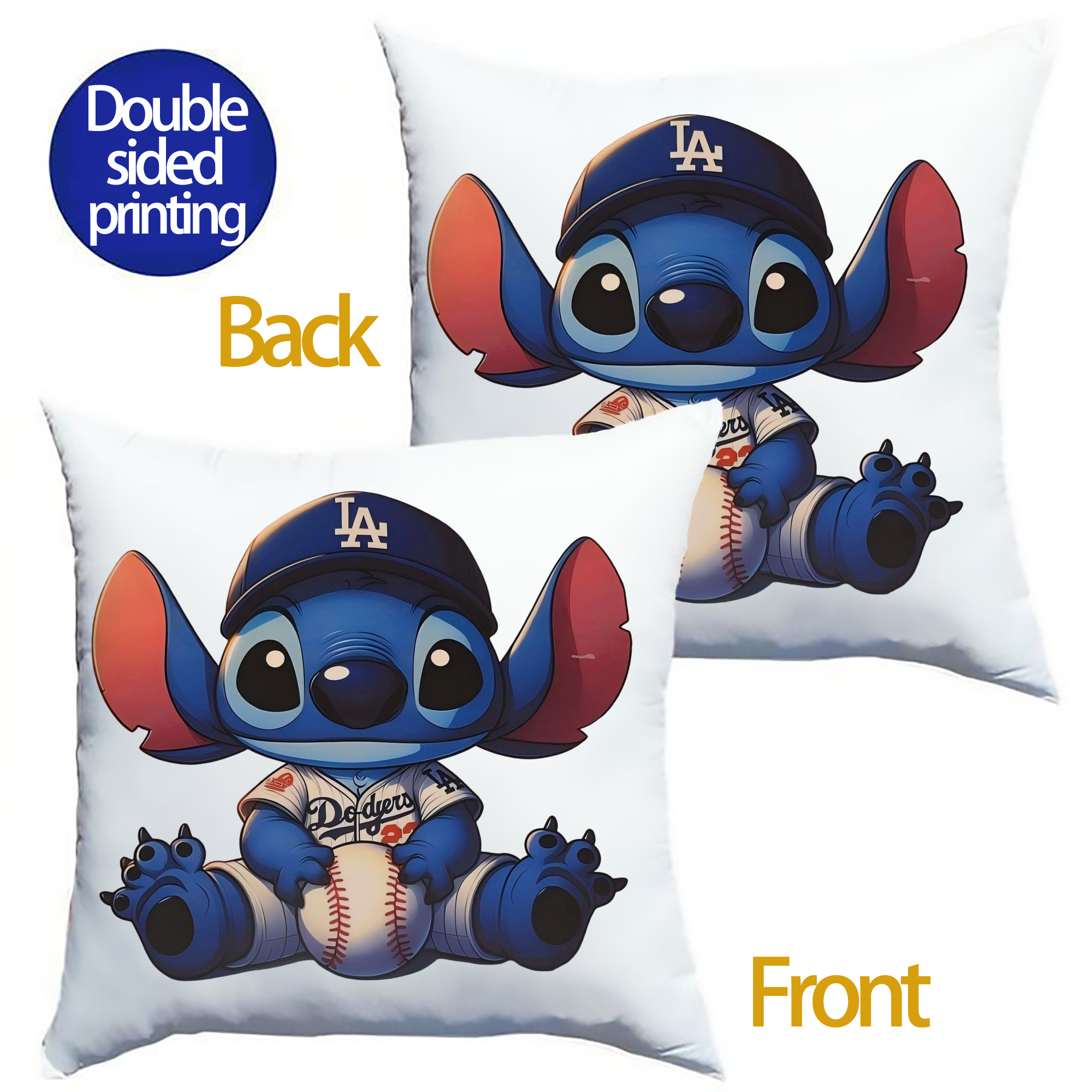  Soft Polyester Pillow Cover With Insert – Double-Sided Design, Invisible Zipper, Durable & Breathable – Easy Care Cushion Set