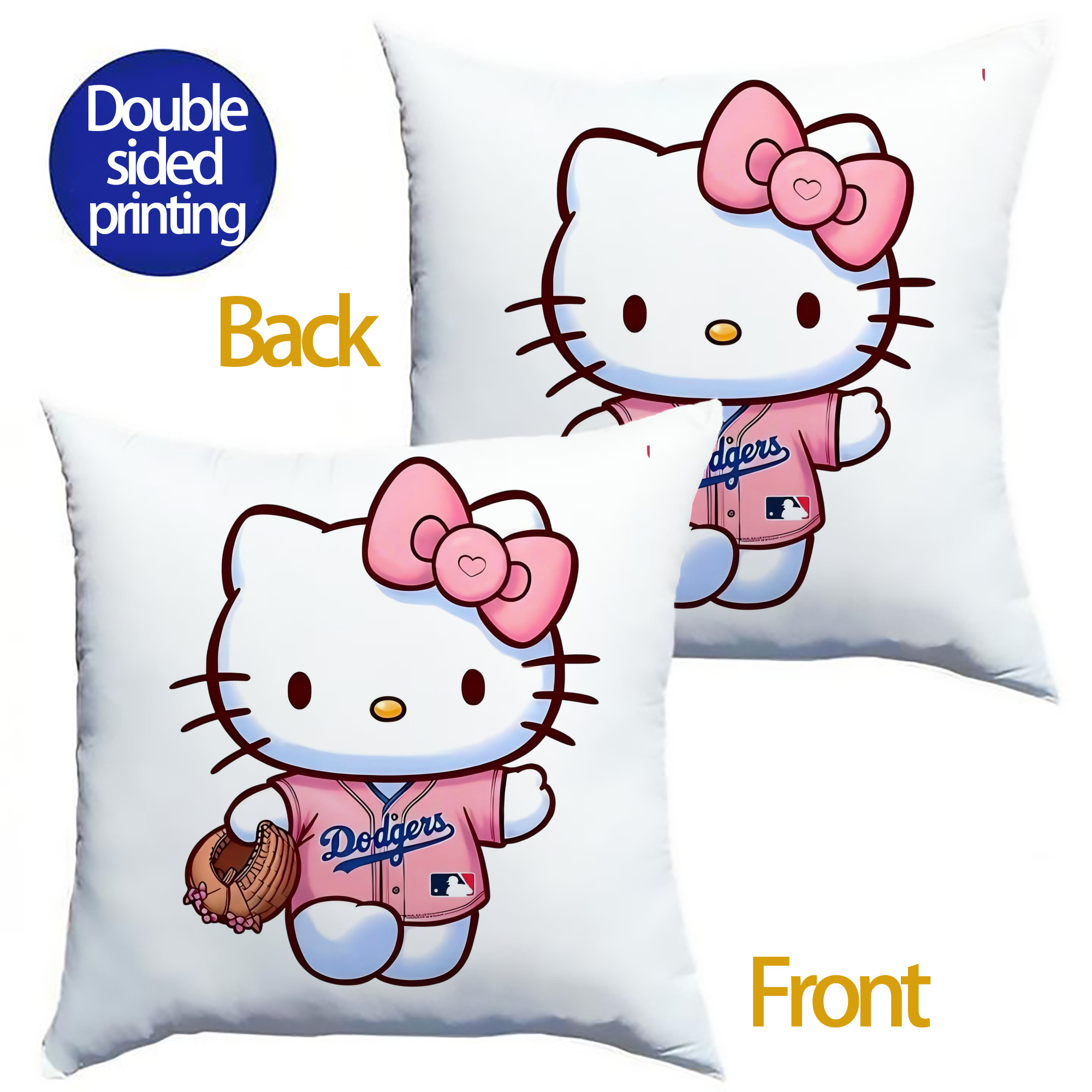  Soft Polyester Pillow Cover With Insert – Double-Sided Design, Invisible Zipper, Durable & Breathable – Easy Care Cushion Set