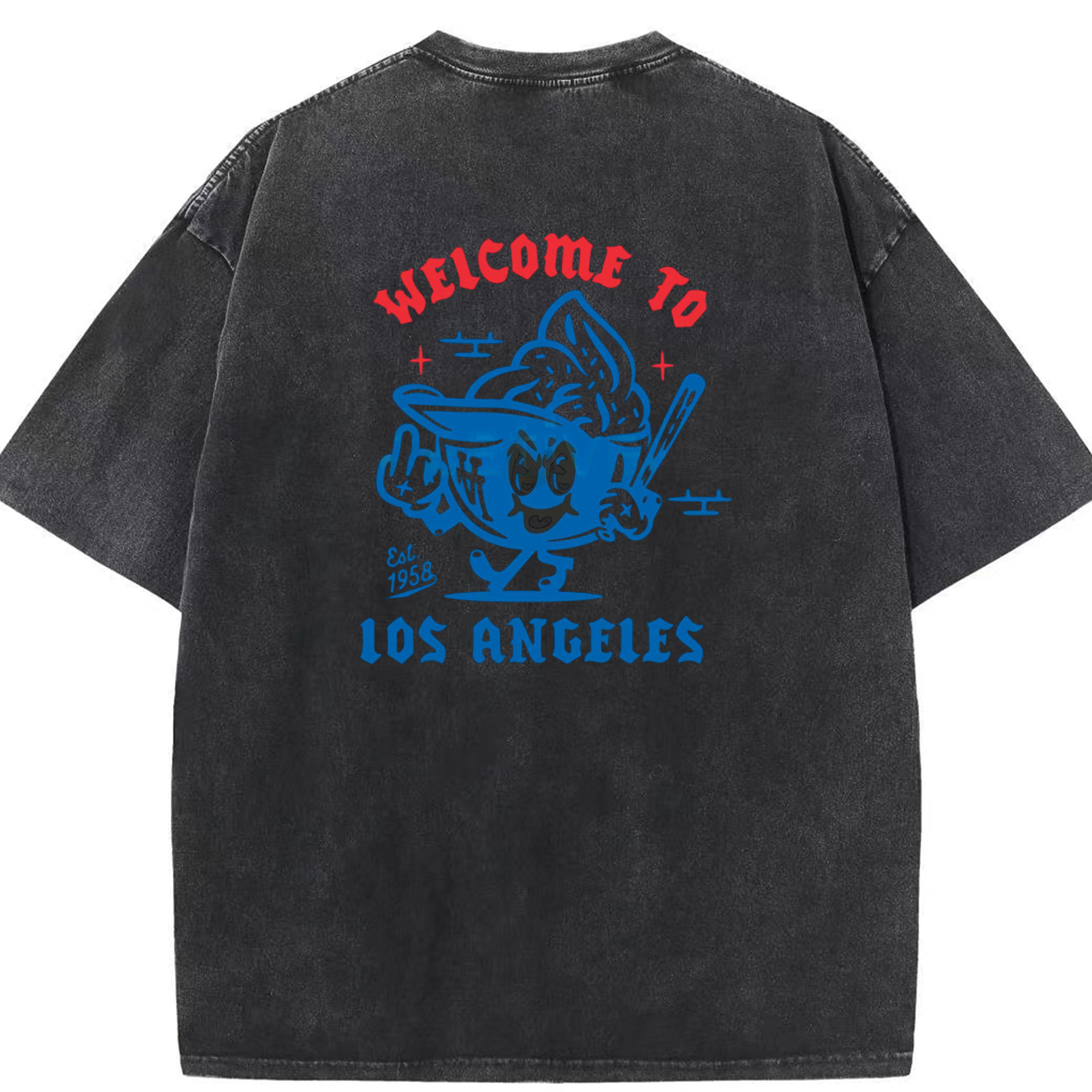  Washed Vintage 230g Cotton Oversized T-Shirt With Back Heat Transfer Print – Soft, Lightweight & Stylish – Comfortable Casual Wear For Sports & Everyday Use