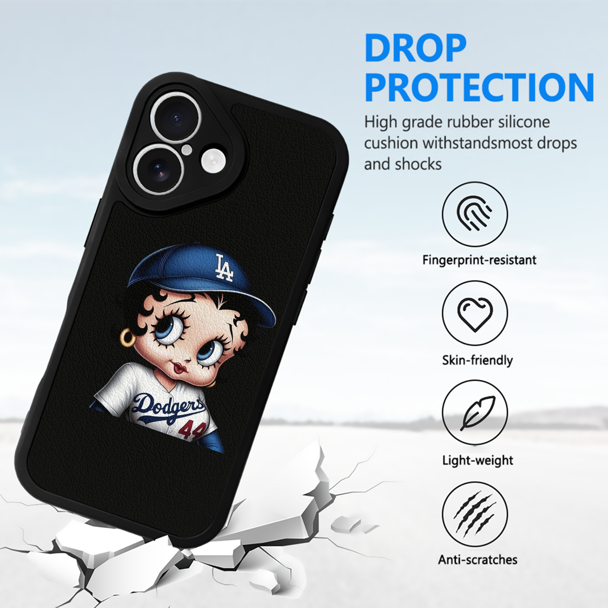  IPhone 16 Silicone Leather Case – UV Print, Lambskin Texture – Perfect Fit, Wireless Charging Compatible, Scratch Resistant, Precise Cutouts – Stylish Protection For IPhone 16