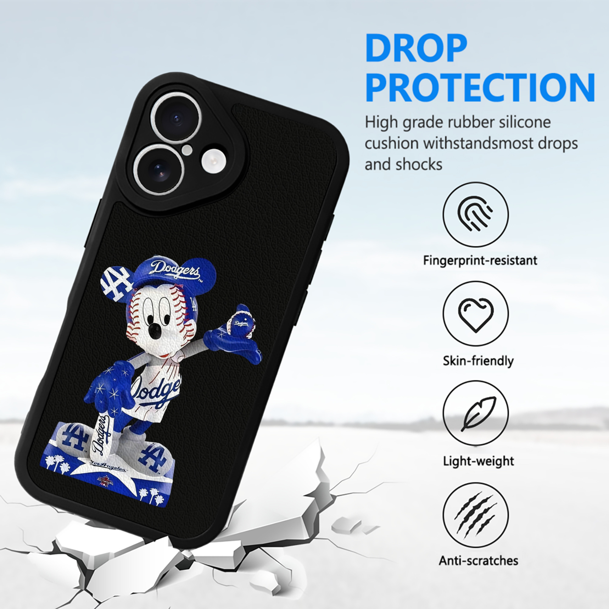  IPhone 16 Silicone Leather Case – UV Print, Lambskin Texture – Perfect Fit, Wireless Charging Compatible, Scratch Resistant, Precise Cutouts – Stylish Protection For IPhone 16