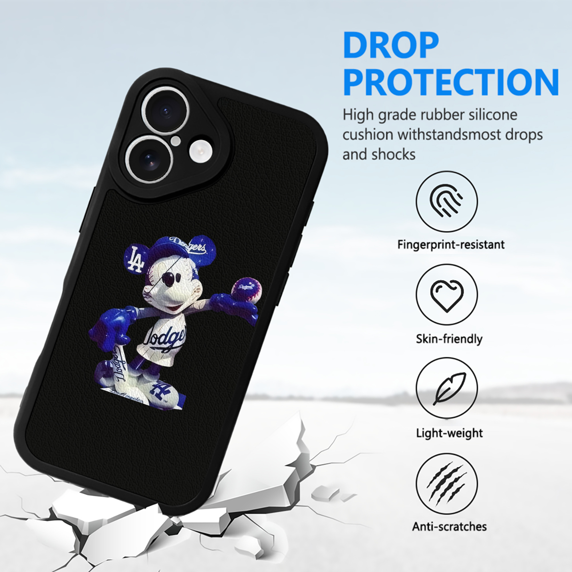  IPhone 16 Silicone Leather Case – UV Print, Lambskin Texture – Perfect Fit, Wireless Charging Compatible, Scratch Resistant, Precise Cutouts – Stylish Protection For IPhone 16