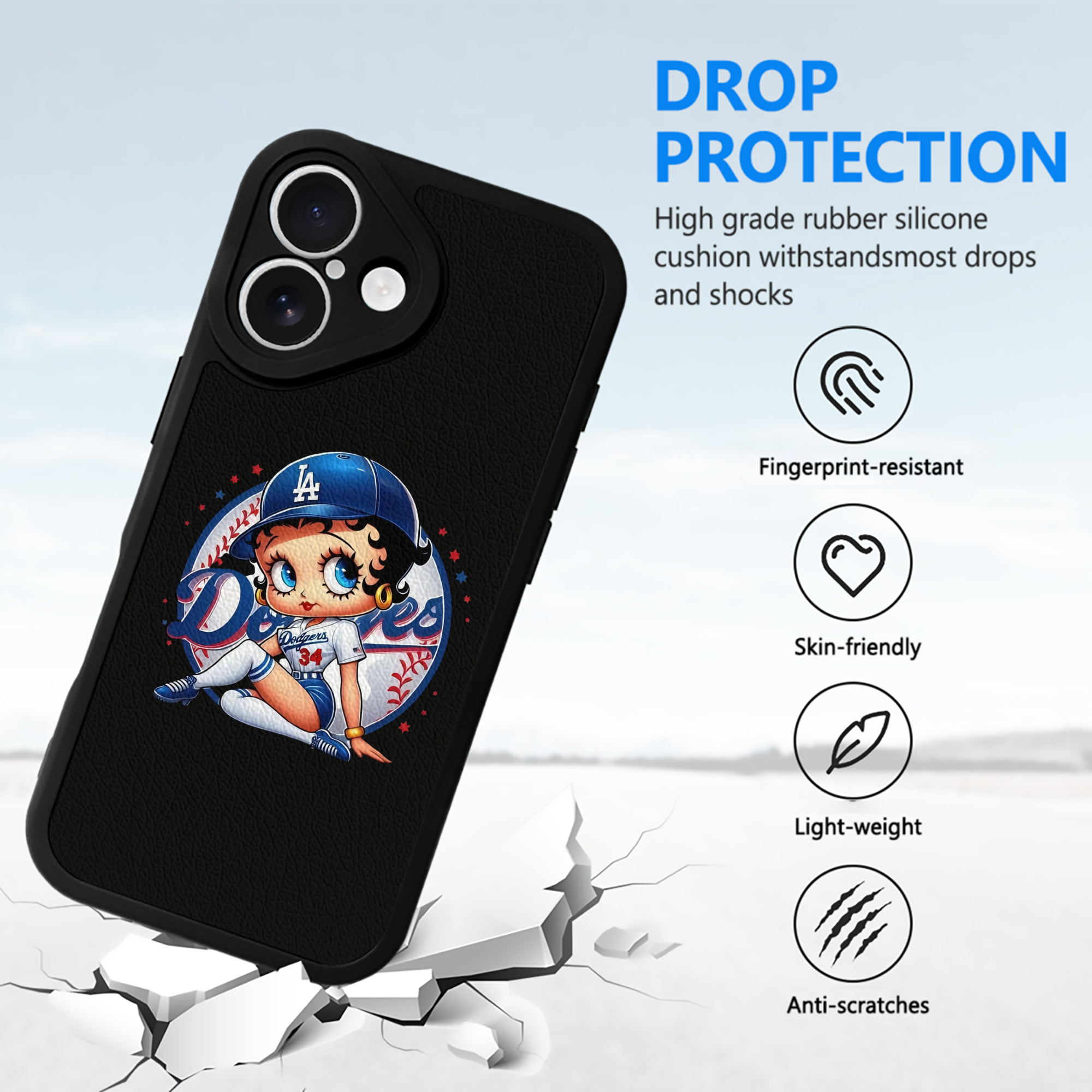  IPhone 16 Silicone Leather Case – UV Print, Lambskin Texture – Perfect Fit, Wireless Charging Compatible, Scratch Resistant, Precise Cutouts – Stylish Protection For IPhone 16