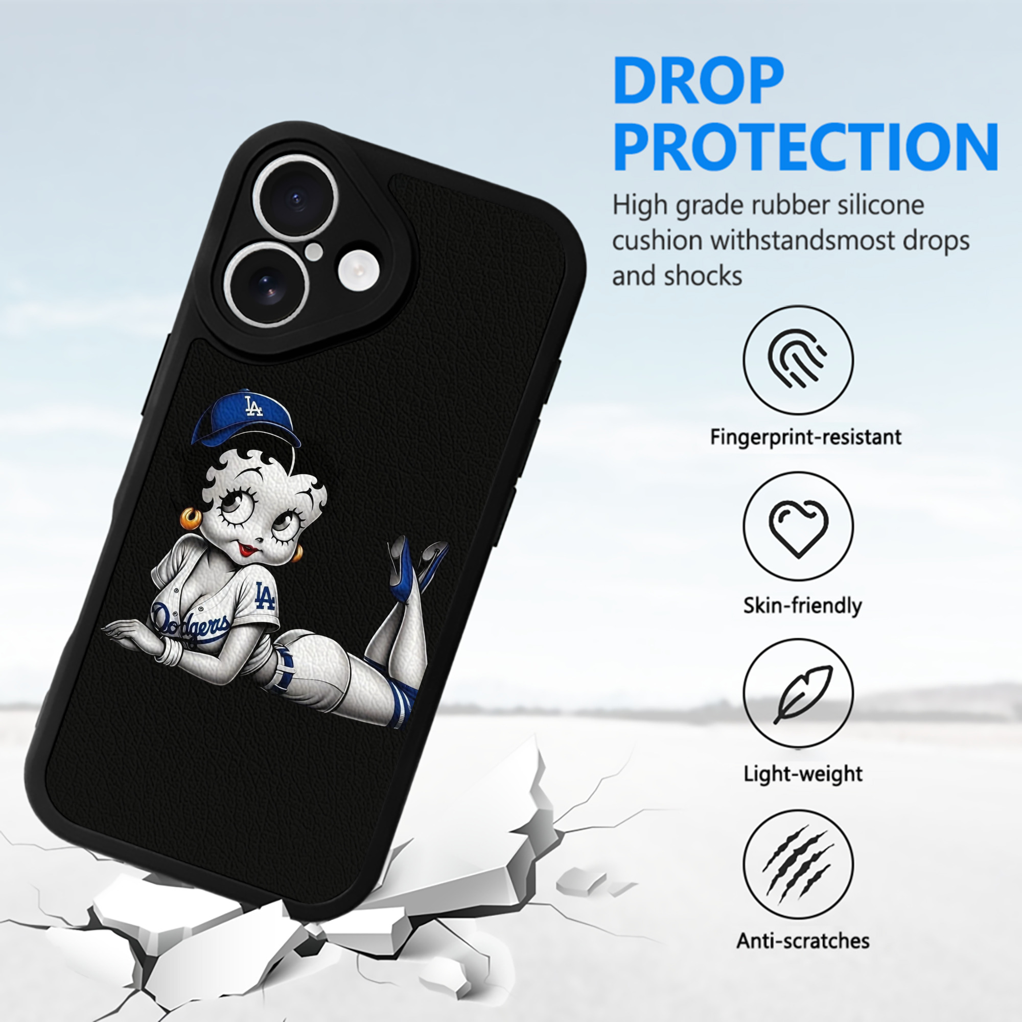  IPhone 16 Silicone Leather Case – UV Print, Lambskin Texture – Perfect Fit, Wireless Charging Compatible, Scratch Resistant, Precise Cutouts – Stylish Protection For IPhone 16