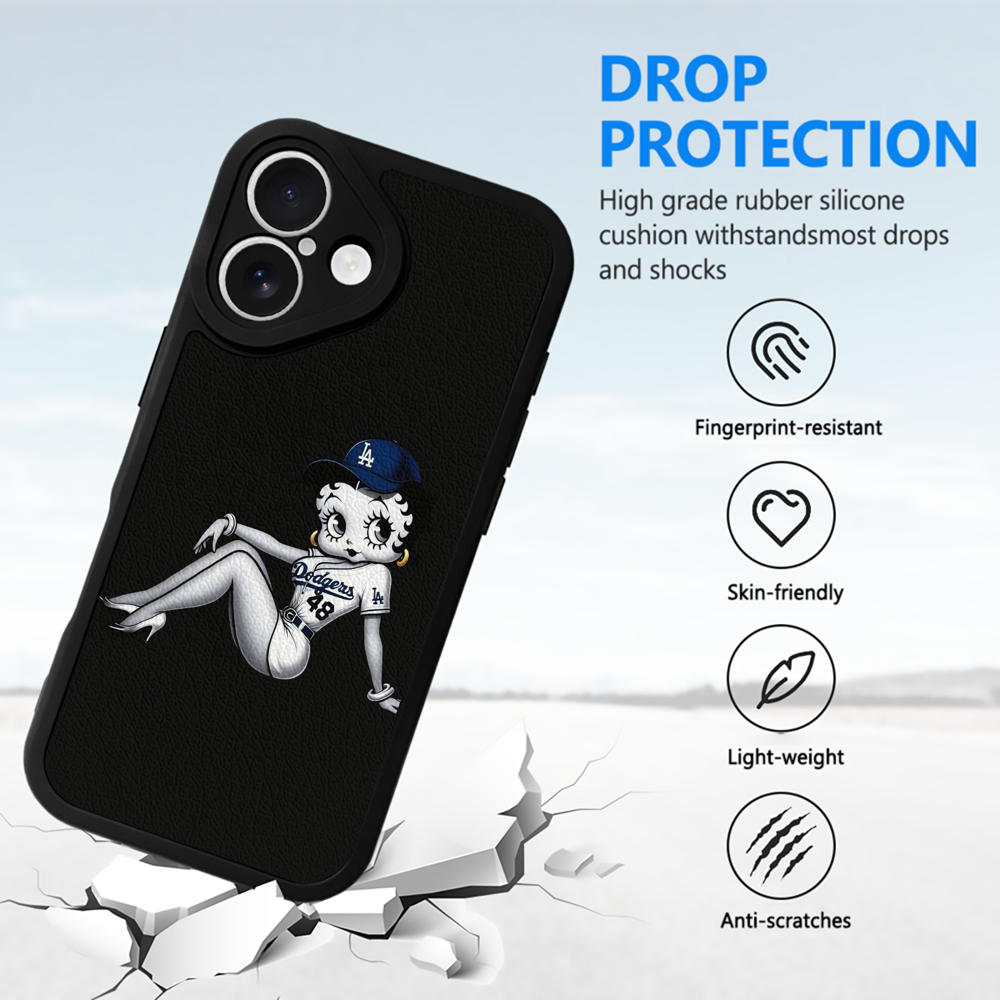  IPhone 16 Silicone Leather Case – UV Print, Lambskin Texture – Perfect Fit, Wireless Charging Compatible, Scratch Resistant, Precise Cutouts – Stylish Protection For IPhone 16