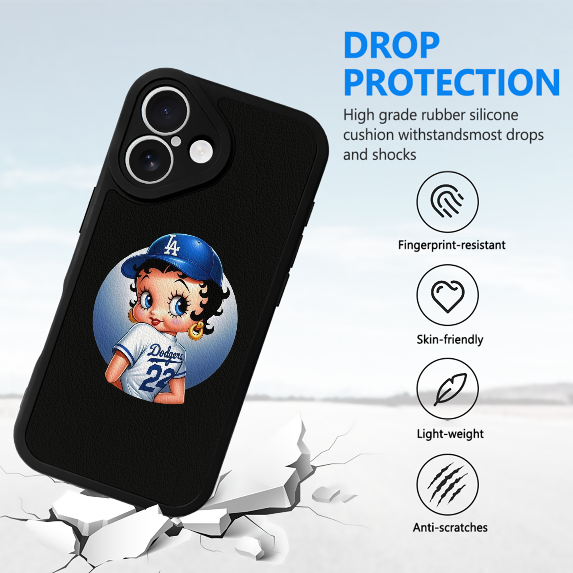  IPhone 16 Silicone Leather Case – UV Print, Lambskin Texture – Perfect Fit, Wireless Charging Compatible, Scratch Resistant, Precise Cutouts – Stylish Protection For IPhone 16