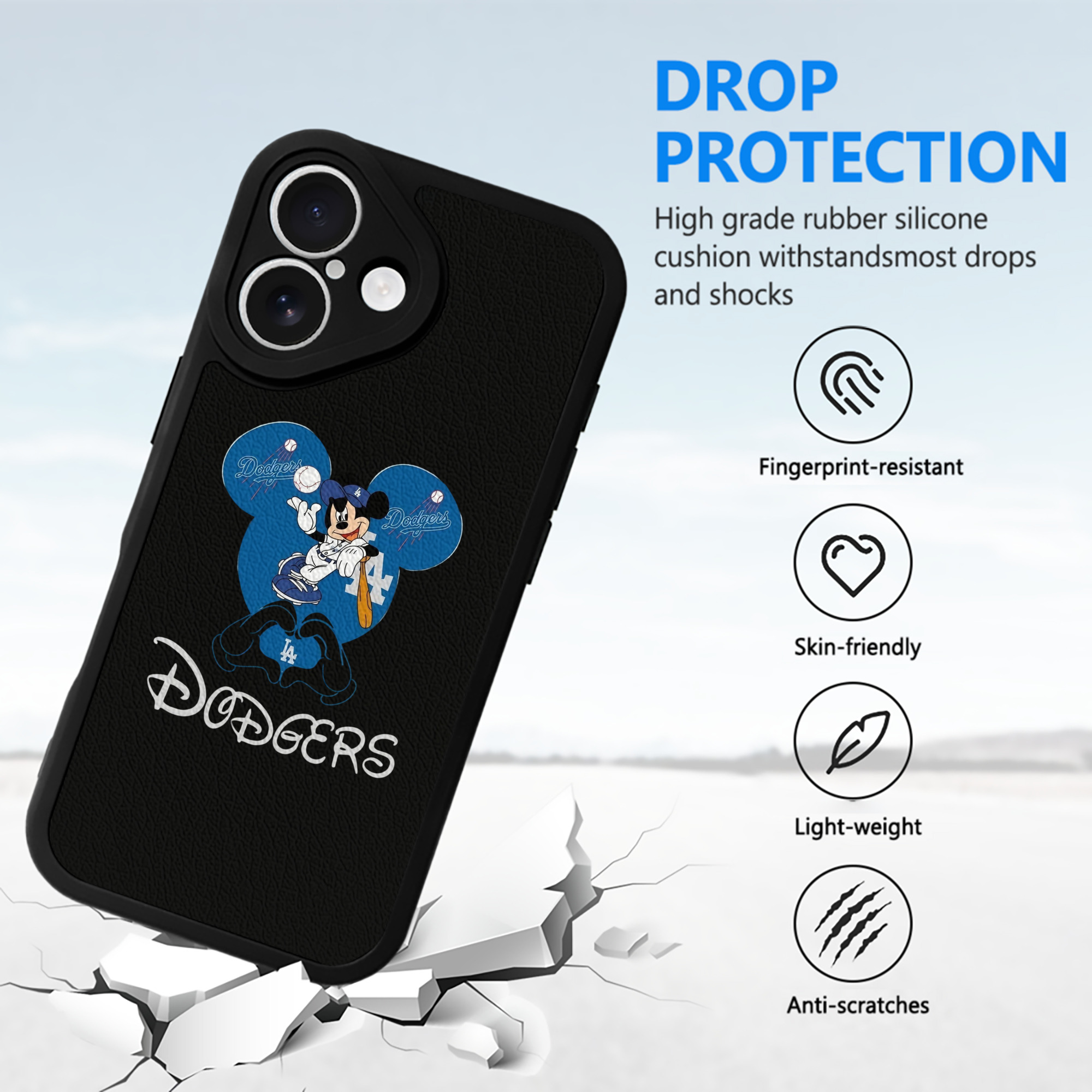  IPhone 16 Silicone Leather Case – UV Print, Lambskin Texture – Perfect Fit, Wireless Charging Compatible, Scratch Resistant, Precise Cutouts – Stylish Protection For IPhone 16