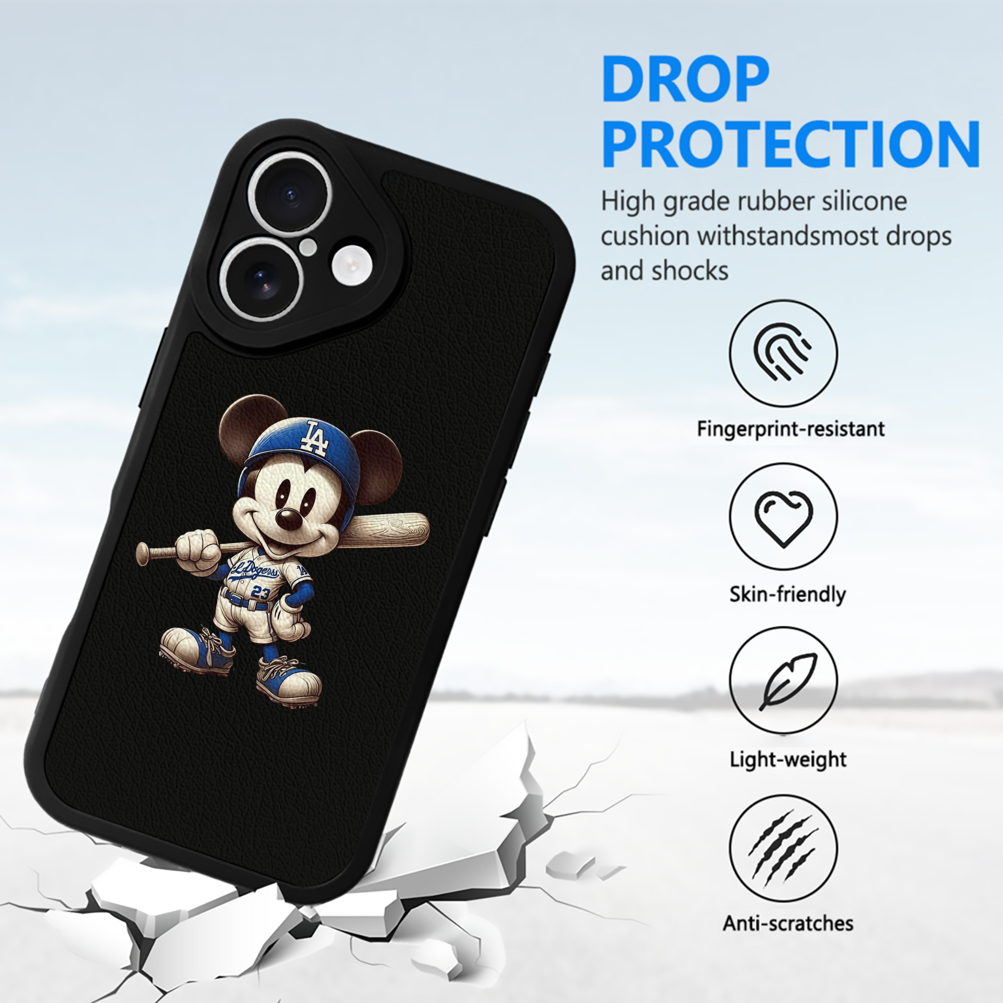  IPhone 16 Silicone Leather Case – UV Print, Lambskin Texture – Perfect Fit, Wireless Charging Compatible, Scratch Resistant, Precise Cutouts – Stylish Protection For IPhone 16